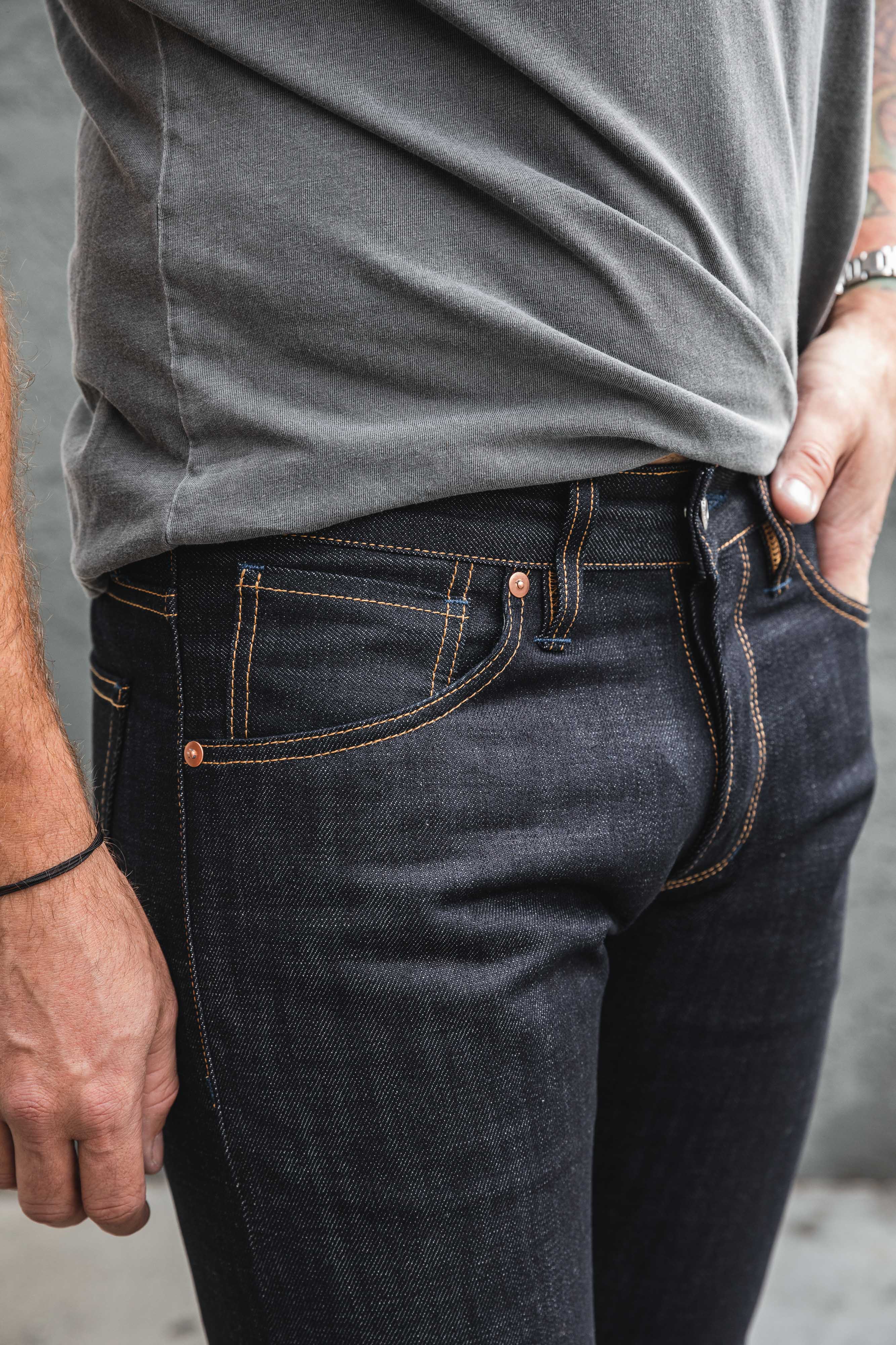 【BAON】Newverine Brushed Wash Denim Pants Get Through It Stretch Bootcut Jeans - Acid Wash Black