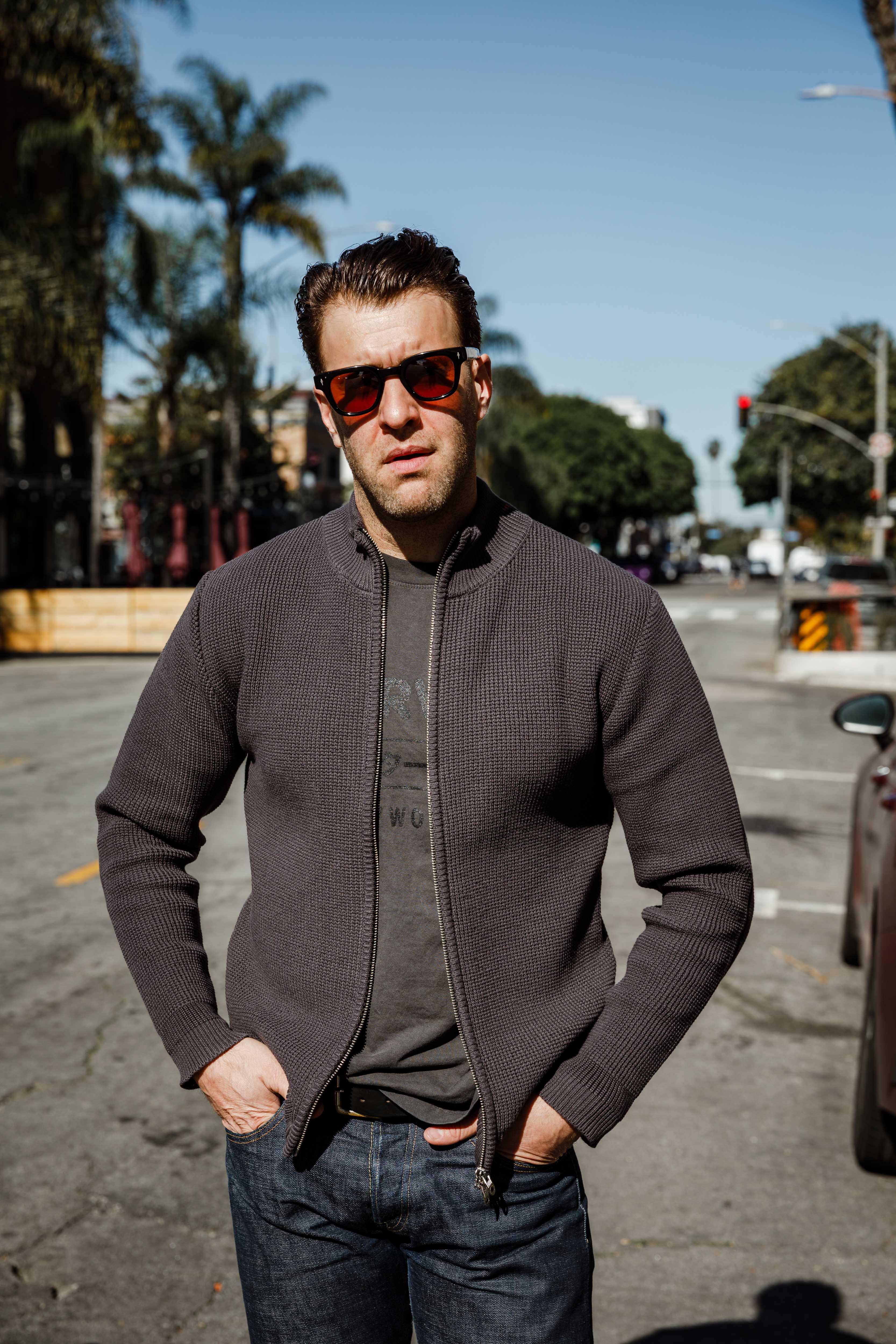 Addict Clothes - Cotton Waffle Drivers Knit - Charcoal Grey