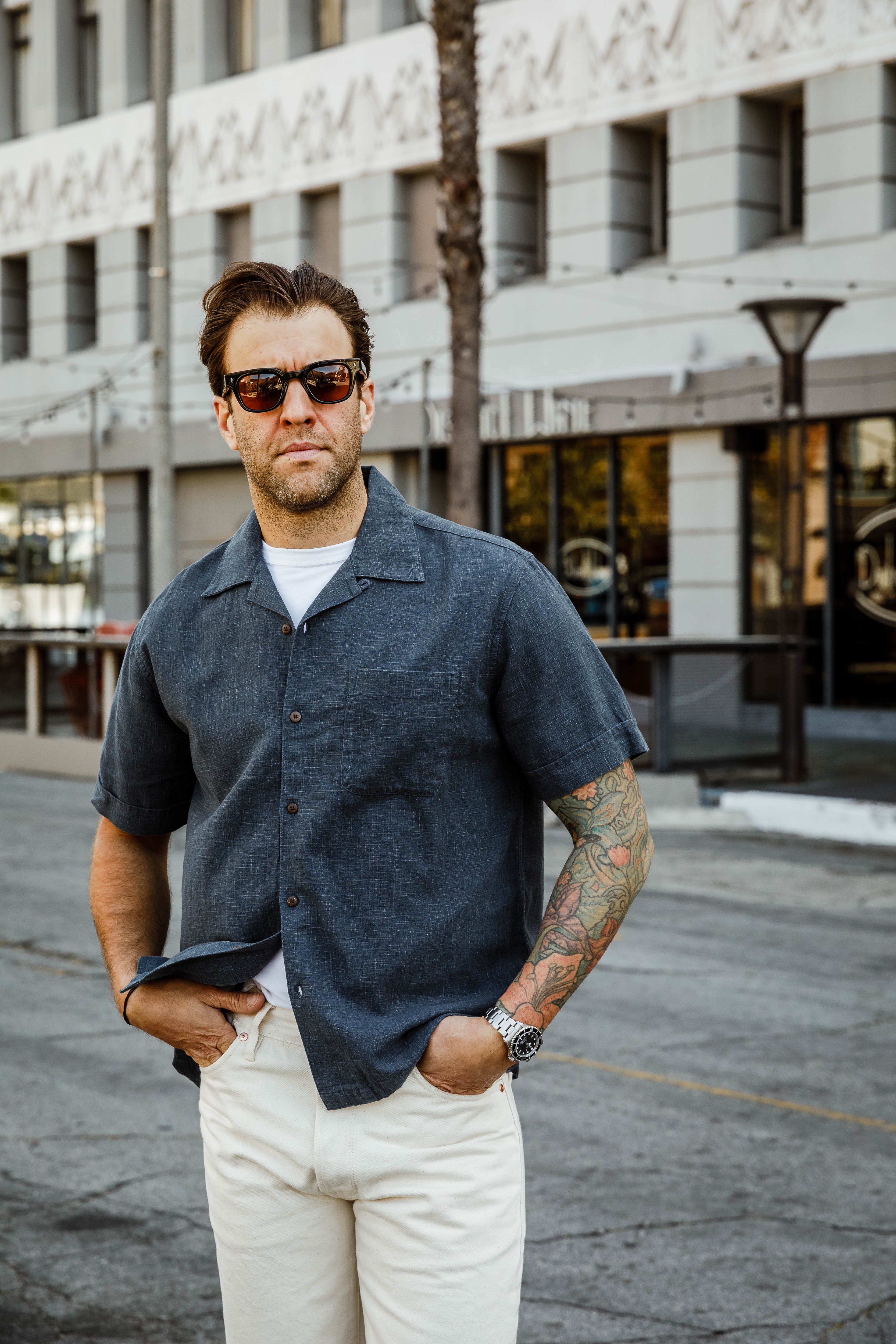 3sixteen - Vacation Shirt - Blue Linen