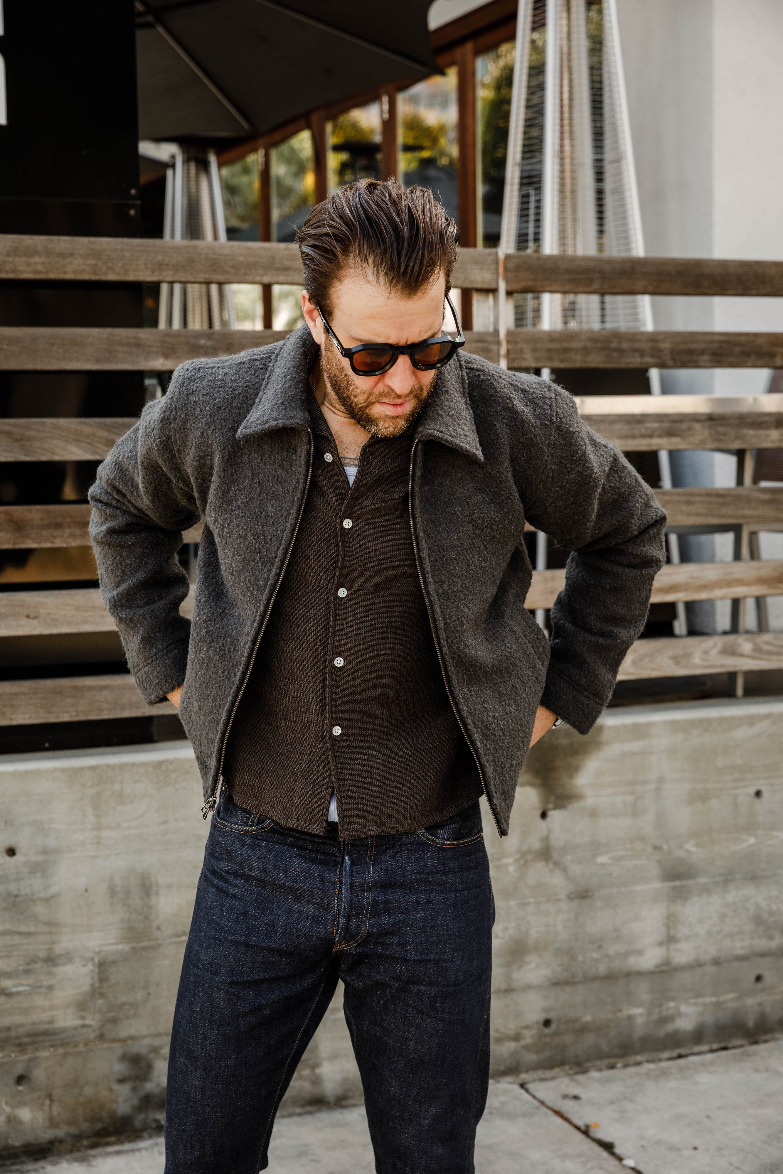 3sixteen - Club Jacket - Charcoal Boucle