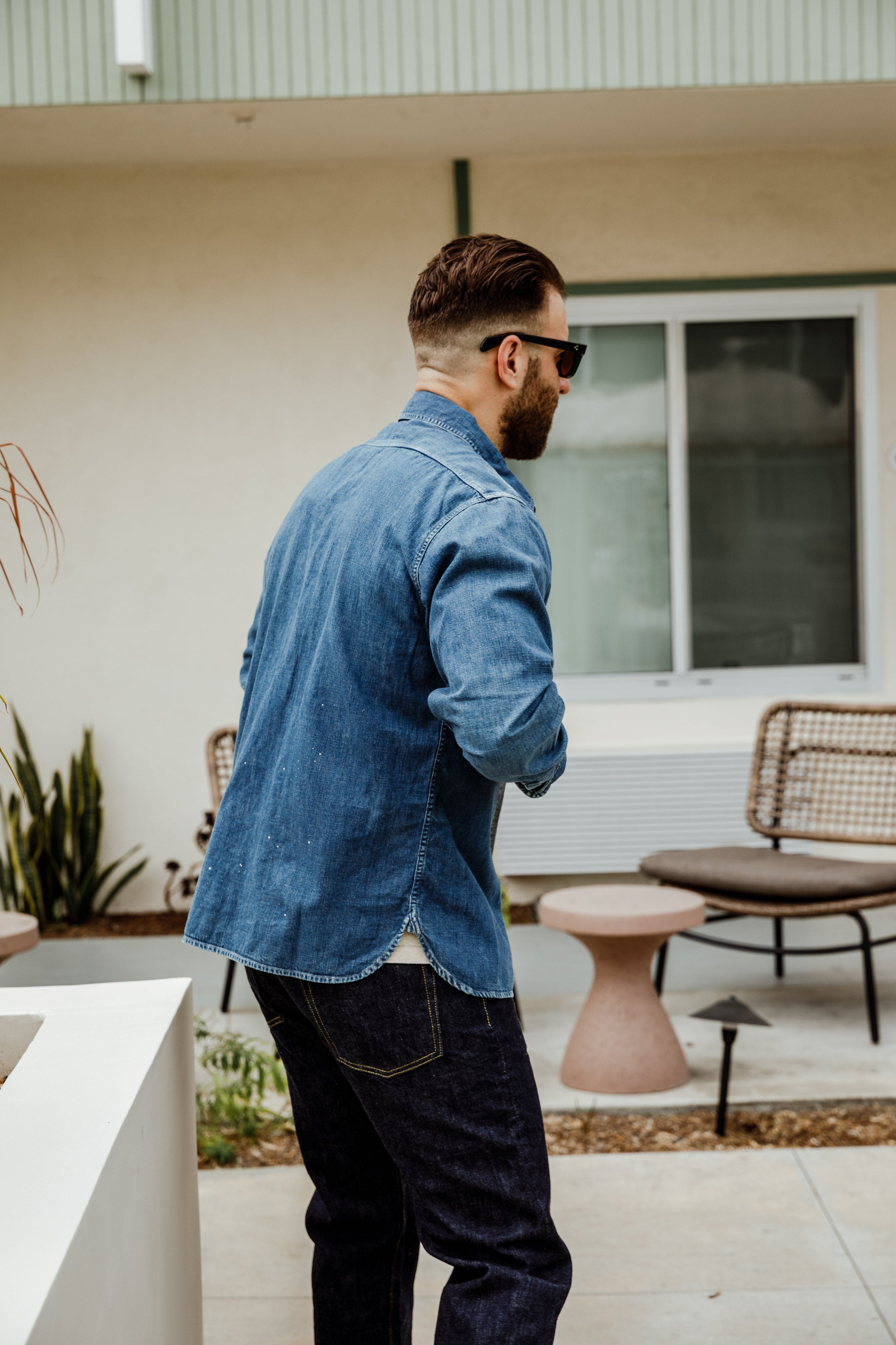 Full Count - 4890HW-19 - 8oz Denim Work Shirt (Hand Washed)