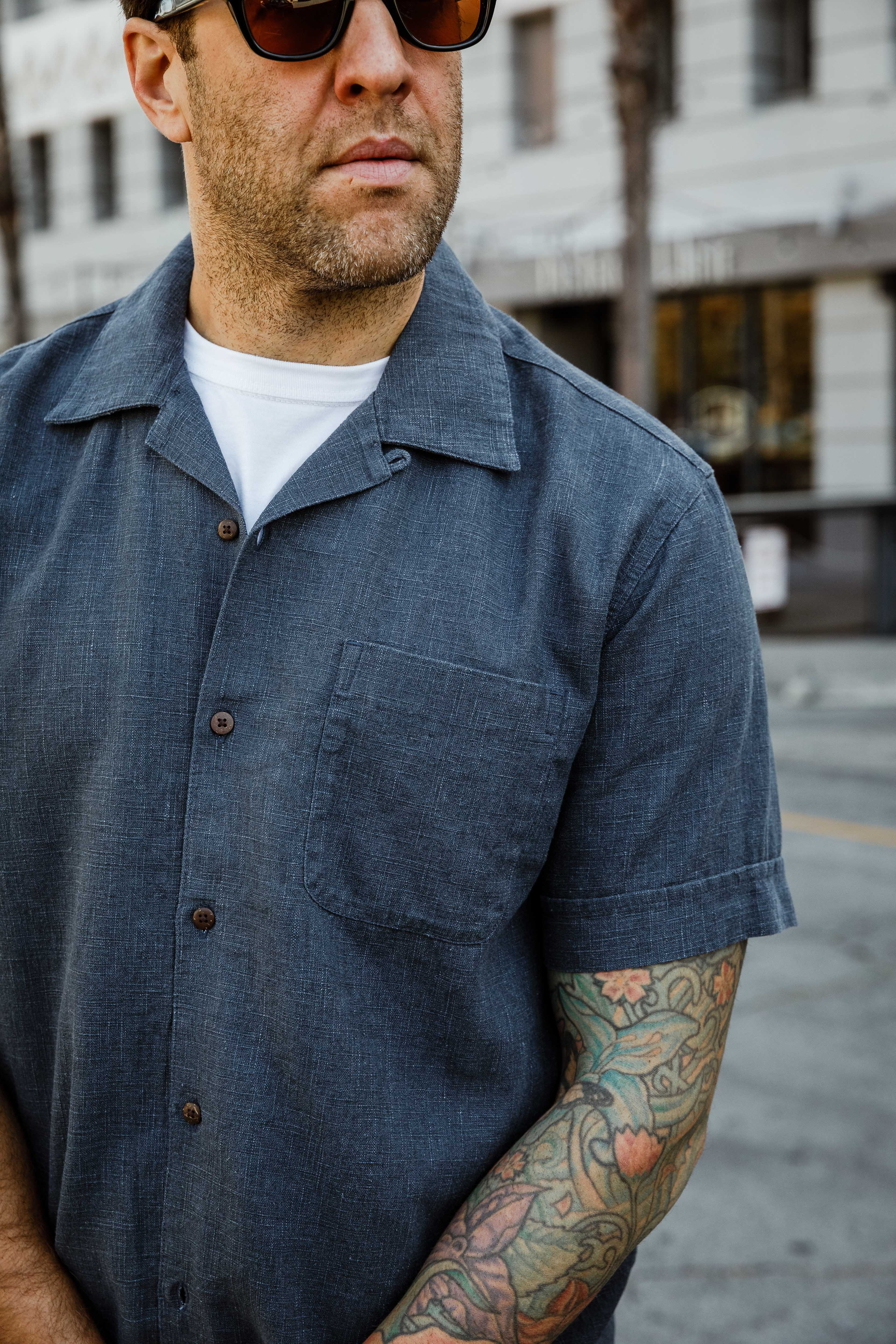 3sixteen - Vacation Shirt - Blue Linen