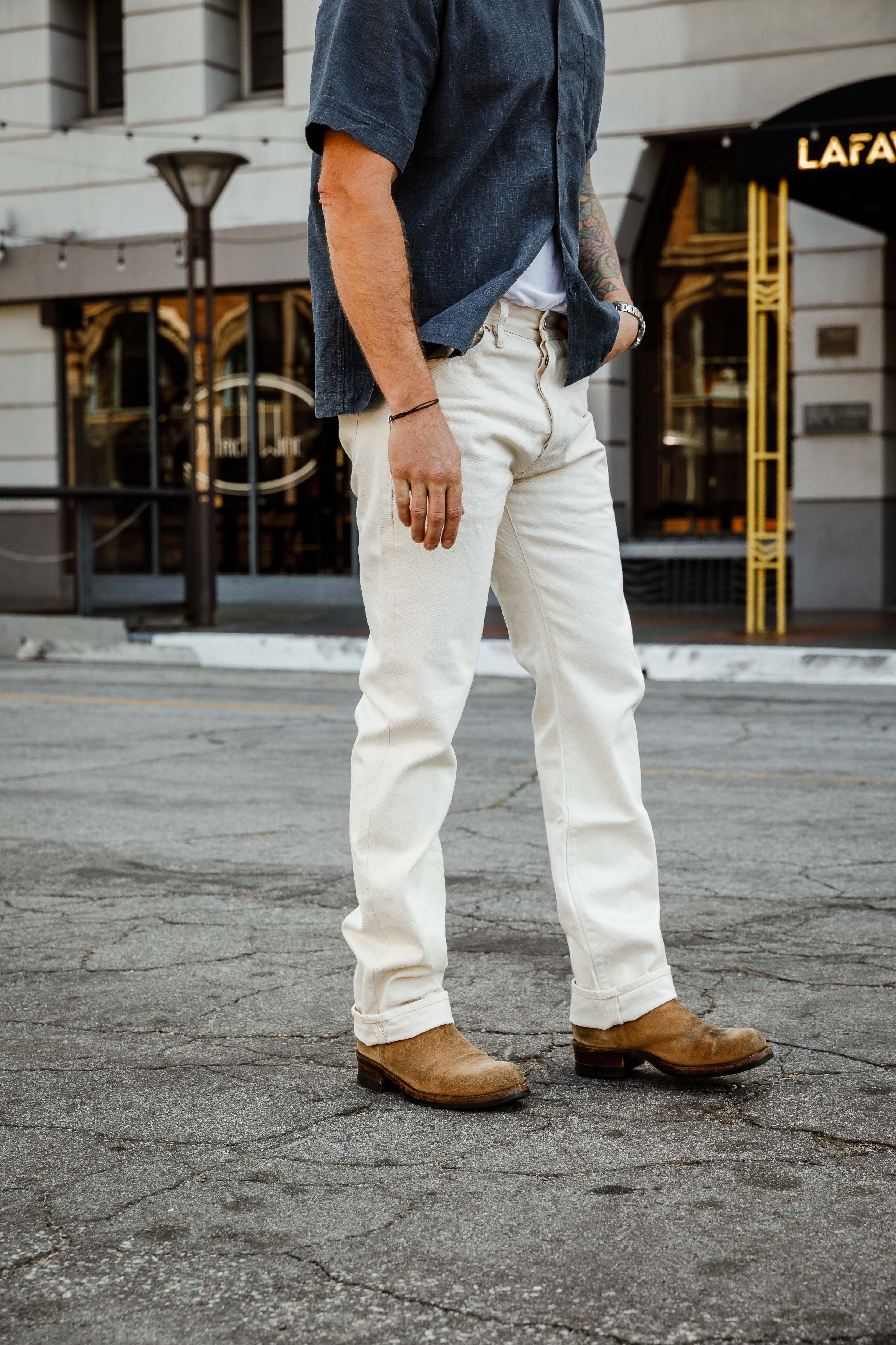 Benzak Denim Developers - B-02 Regular Straight - 14 oz. Rinsed Ecru Selvedge