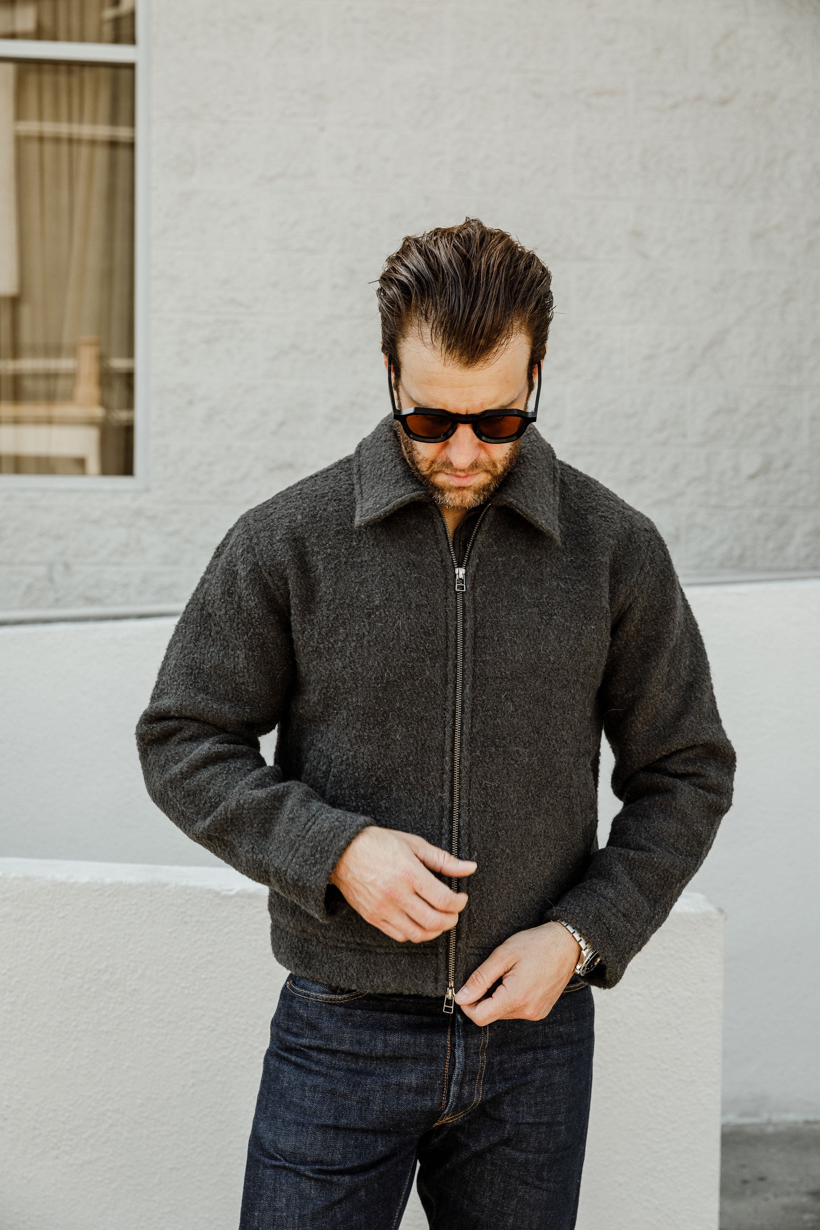3sixteen - Club Jacket - Charcoal Boucle