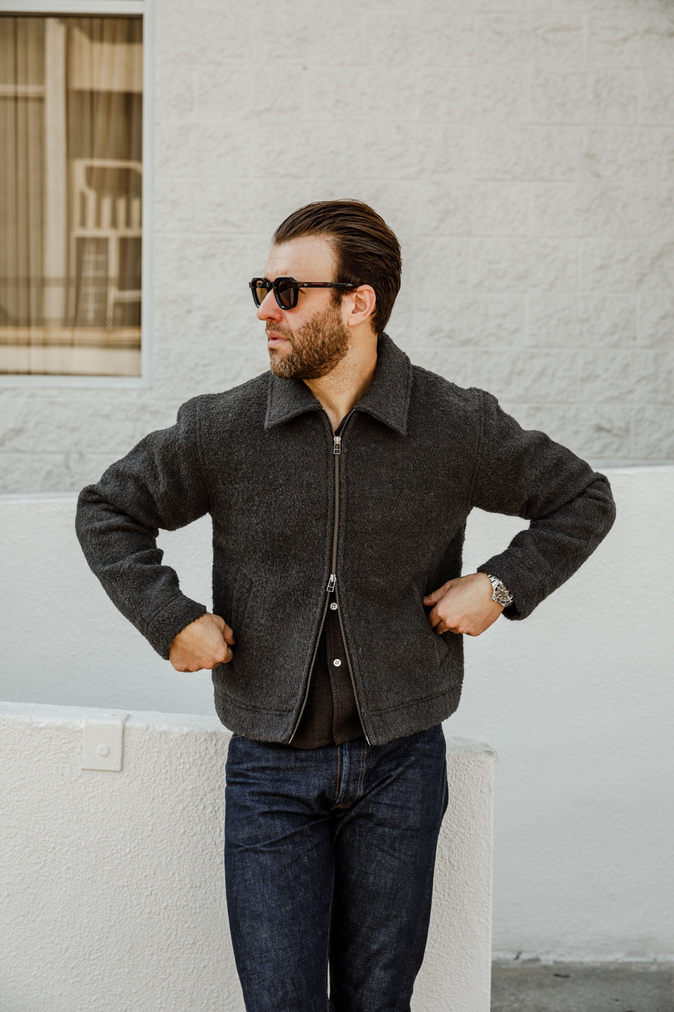 3sixteen - Club Jacket - Charcoal Boucle
