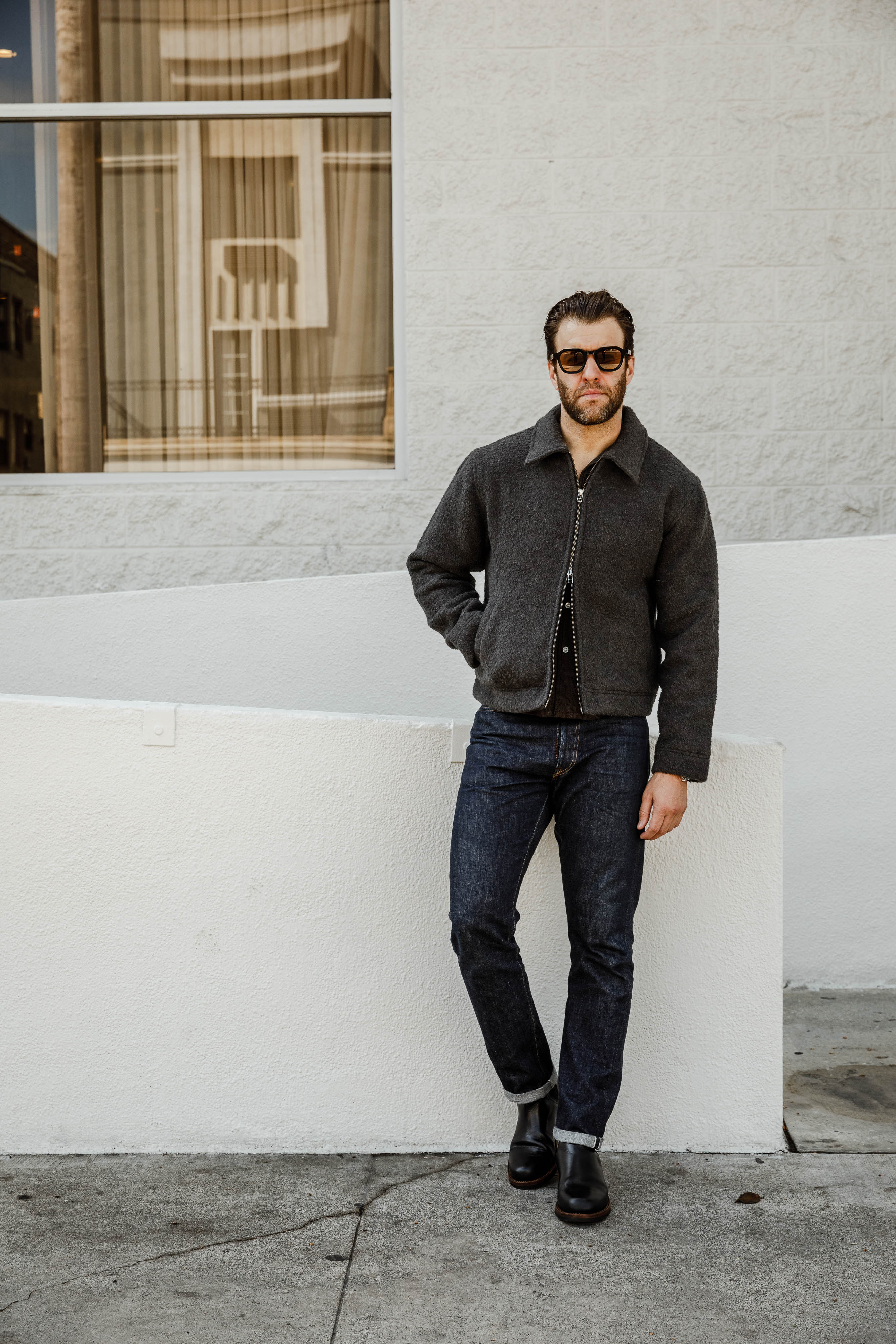 3sixteen - Club Jacket - Charcoal Boucle