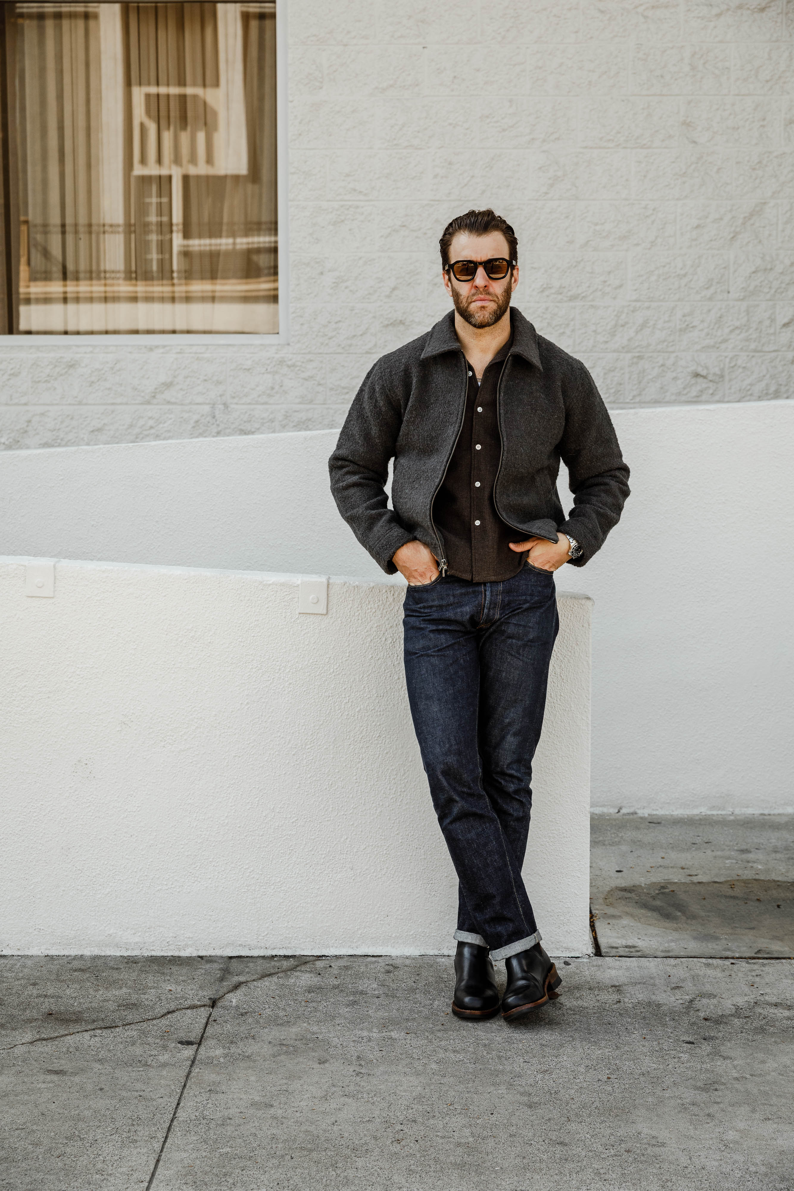 3sixteen - Club Jacket - Charcoal Boucle