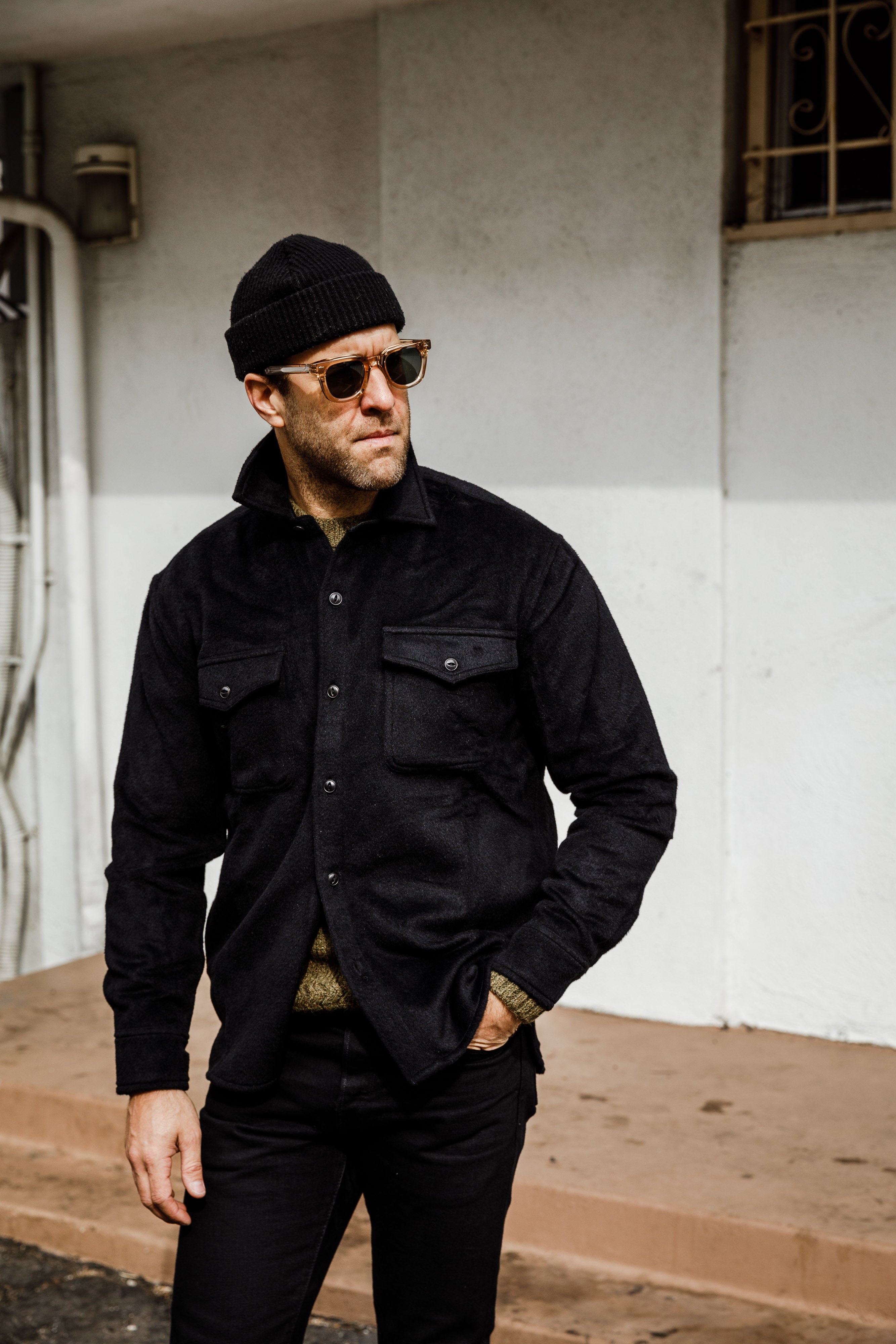 3sixteen - USN Overshirt - Black Wool