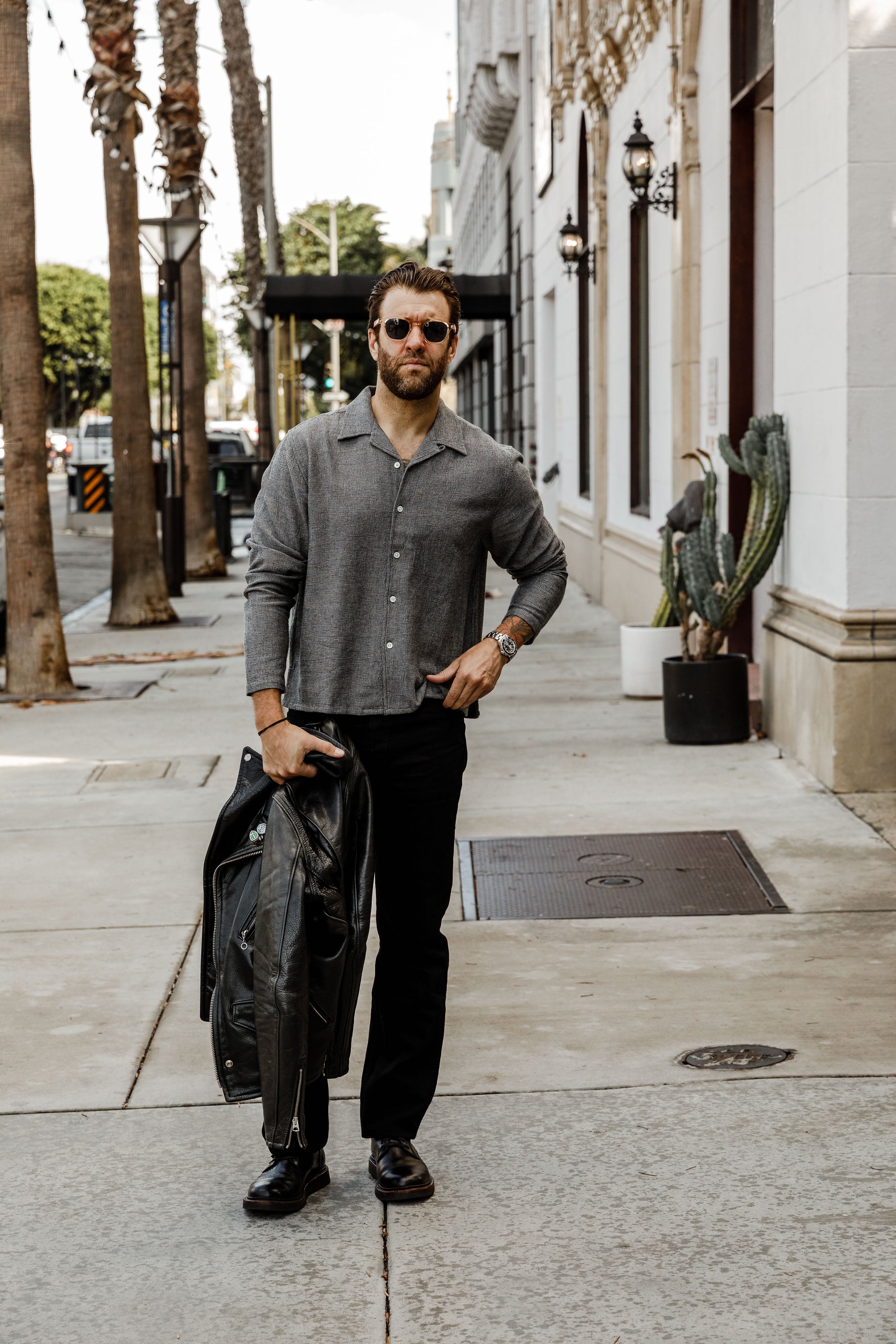 3sixteen - Loop Collar Shirt - Black Marled