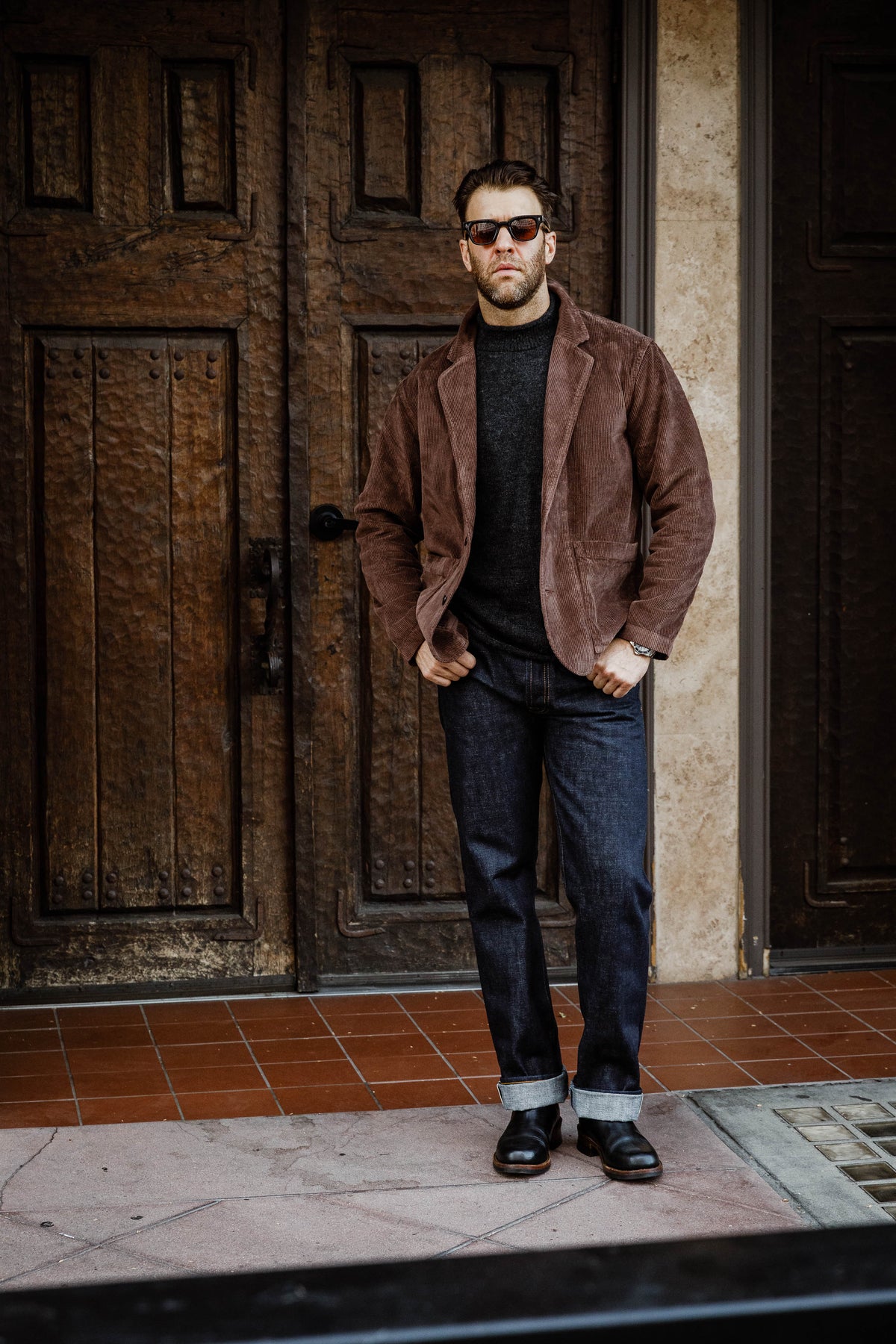 3sixteen - Work Blazer - Brown Corduroy
