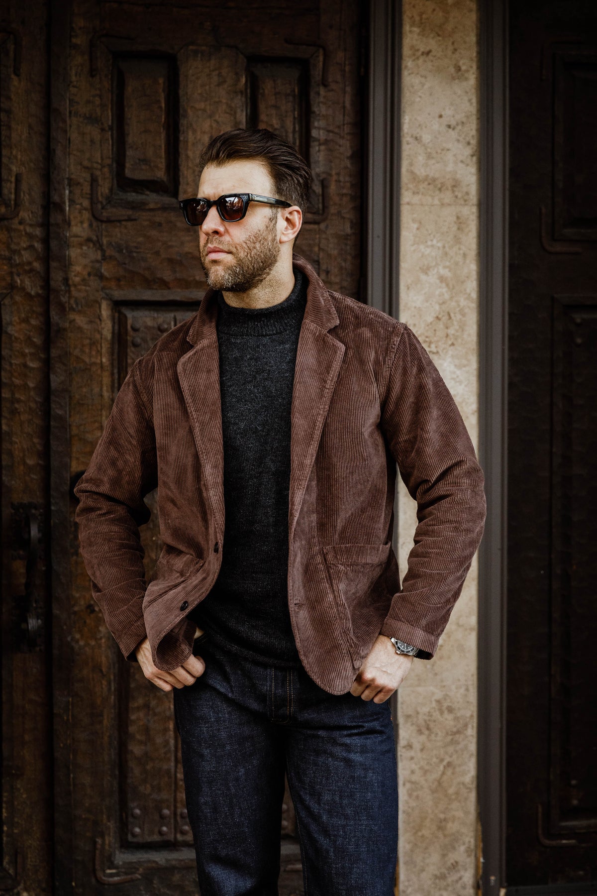 3sixteen - Work Blazer - Brown Corduroy
