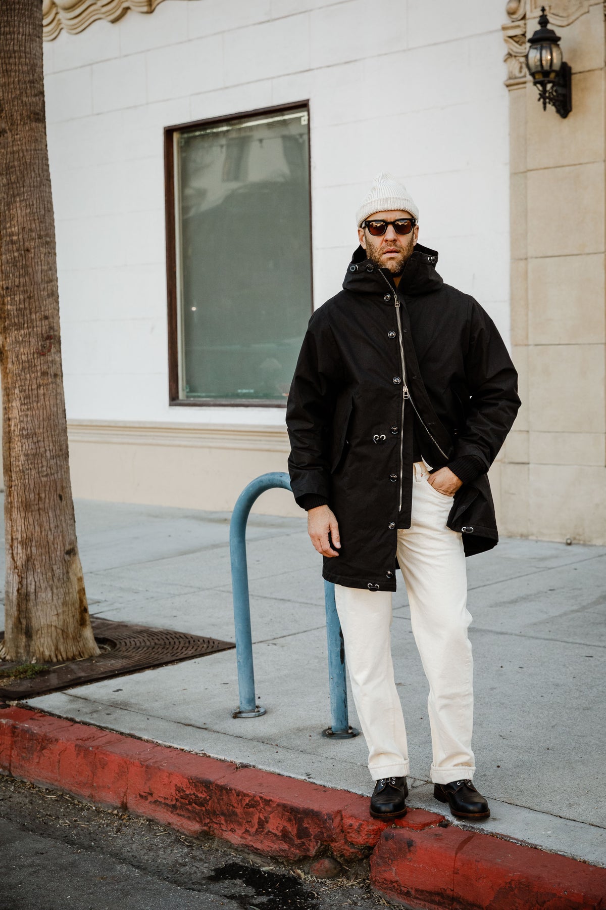 HANSEN - Rasmus Waxed Parka With Zipper - Black