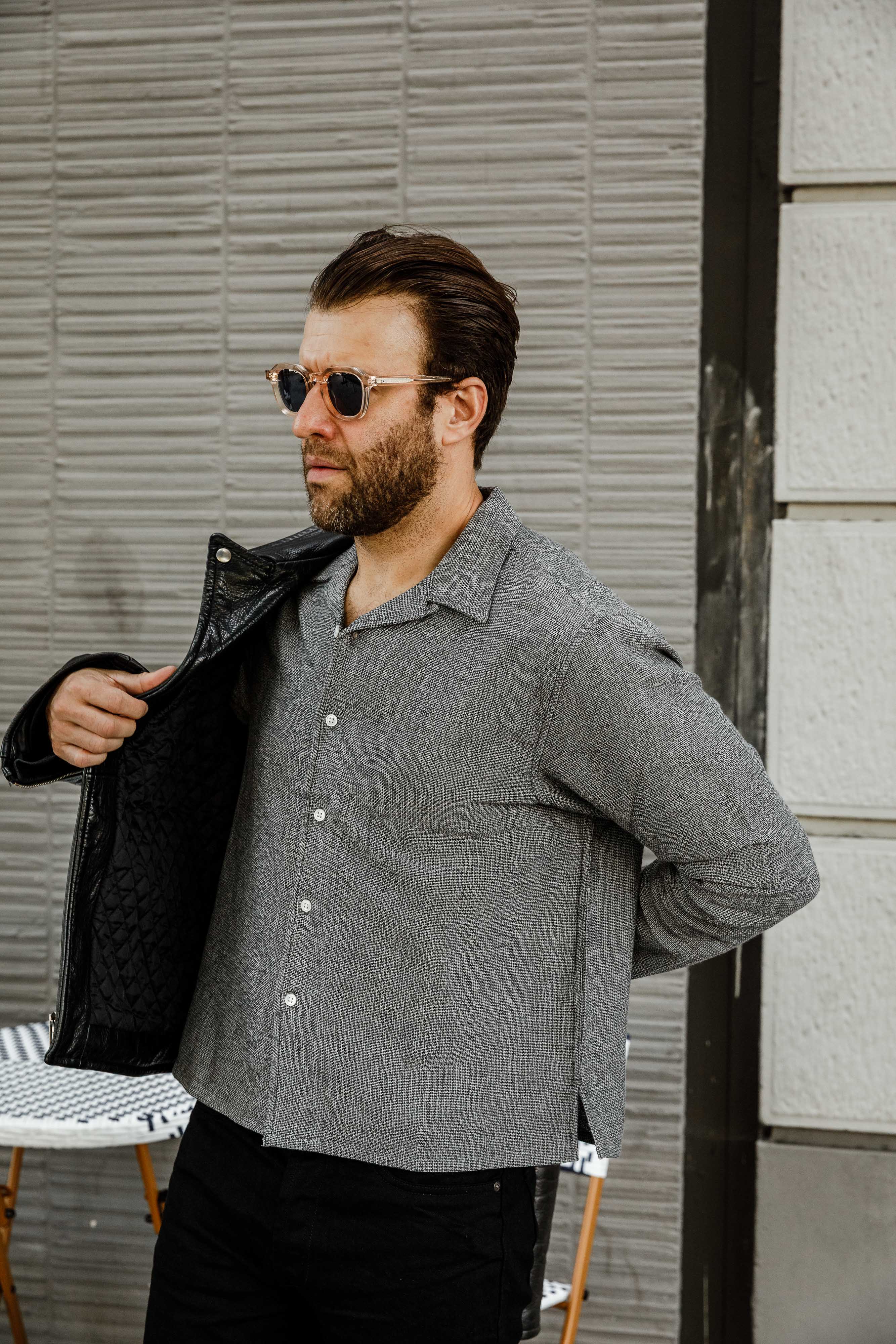 3sixteen - Loop Collar Shirt - Black Marled