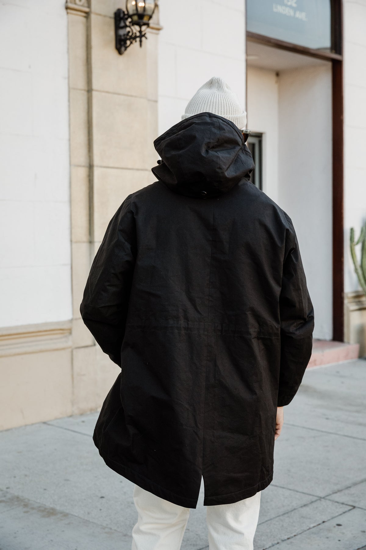 HANSEN - Rasmus Waxed Parka With Zipper - Black
