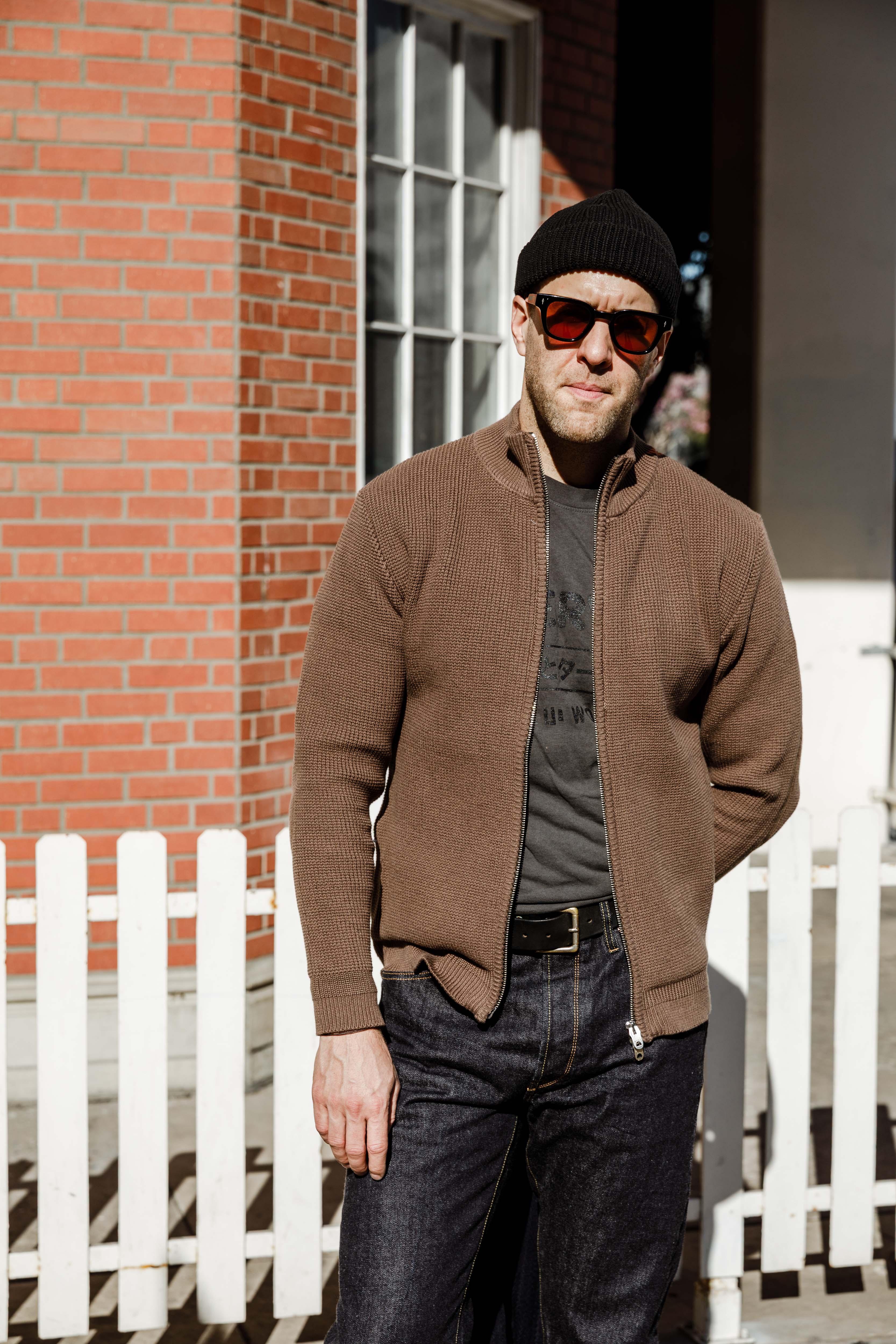 Addict Clothes - Cotton Waffle Drivers Knit - Walnut