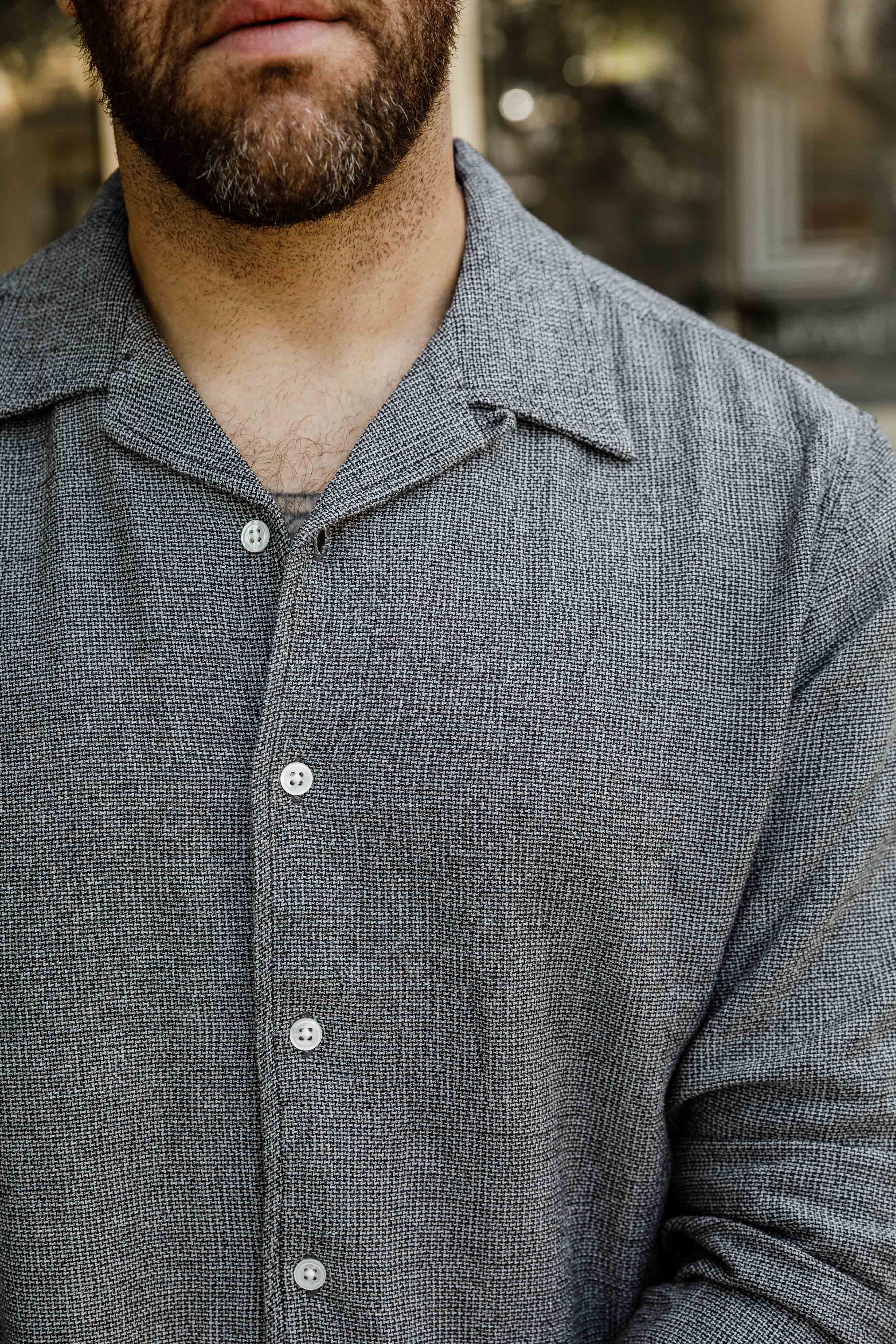 3sixteen - Loop Collar Shirt - Black Marled