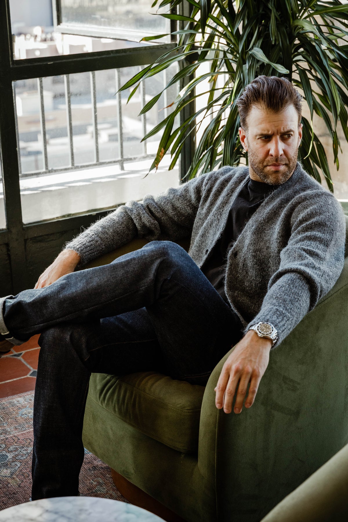 3sixteen - Classic Cardigan - Pewter Alpaca