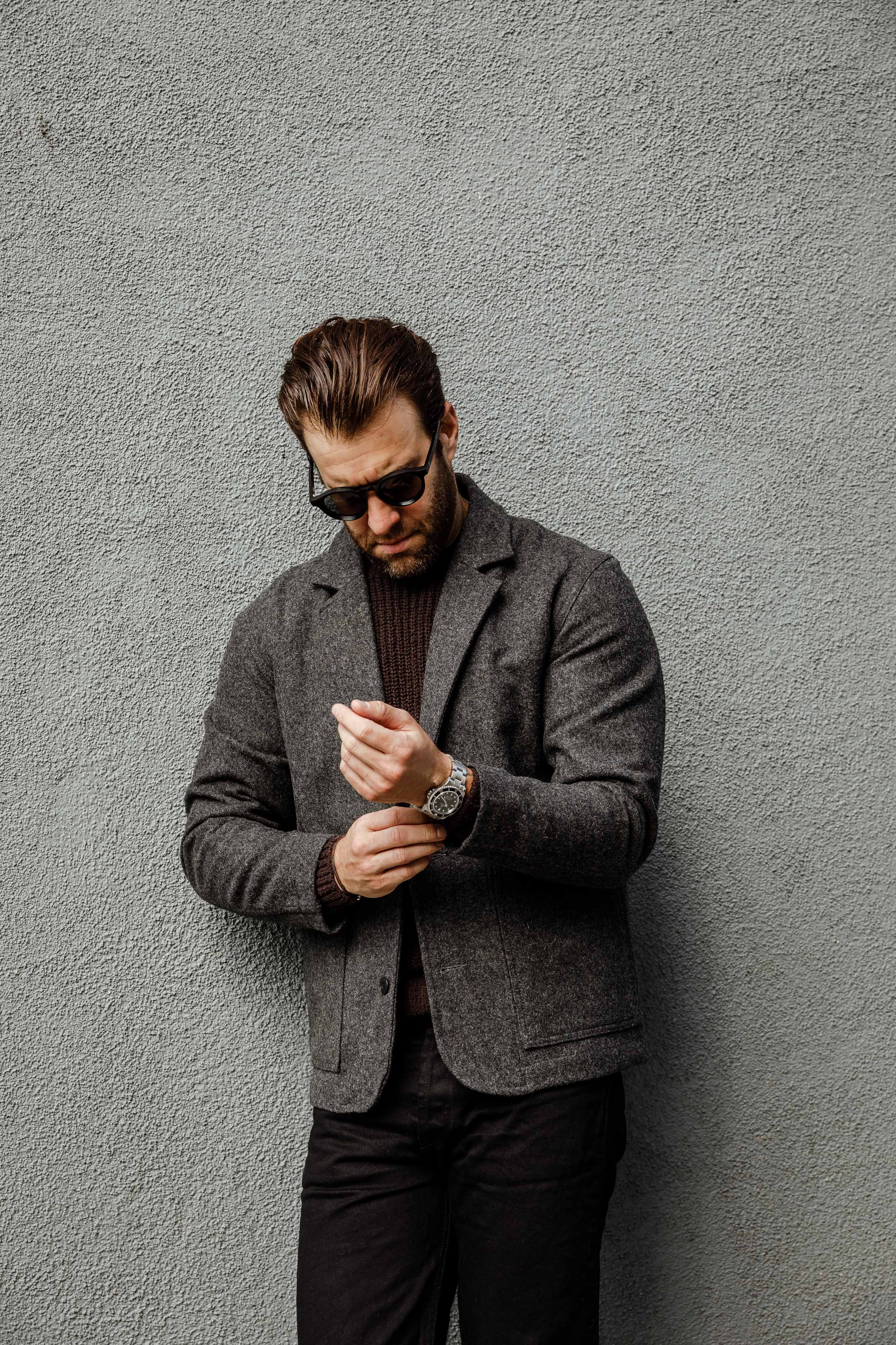 3sixteen - Work Blazer Grey - Melton Wool