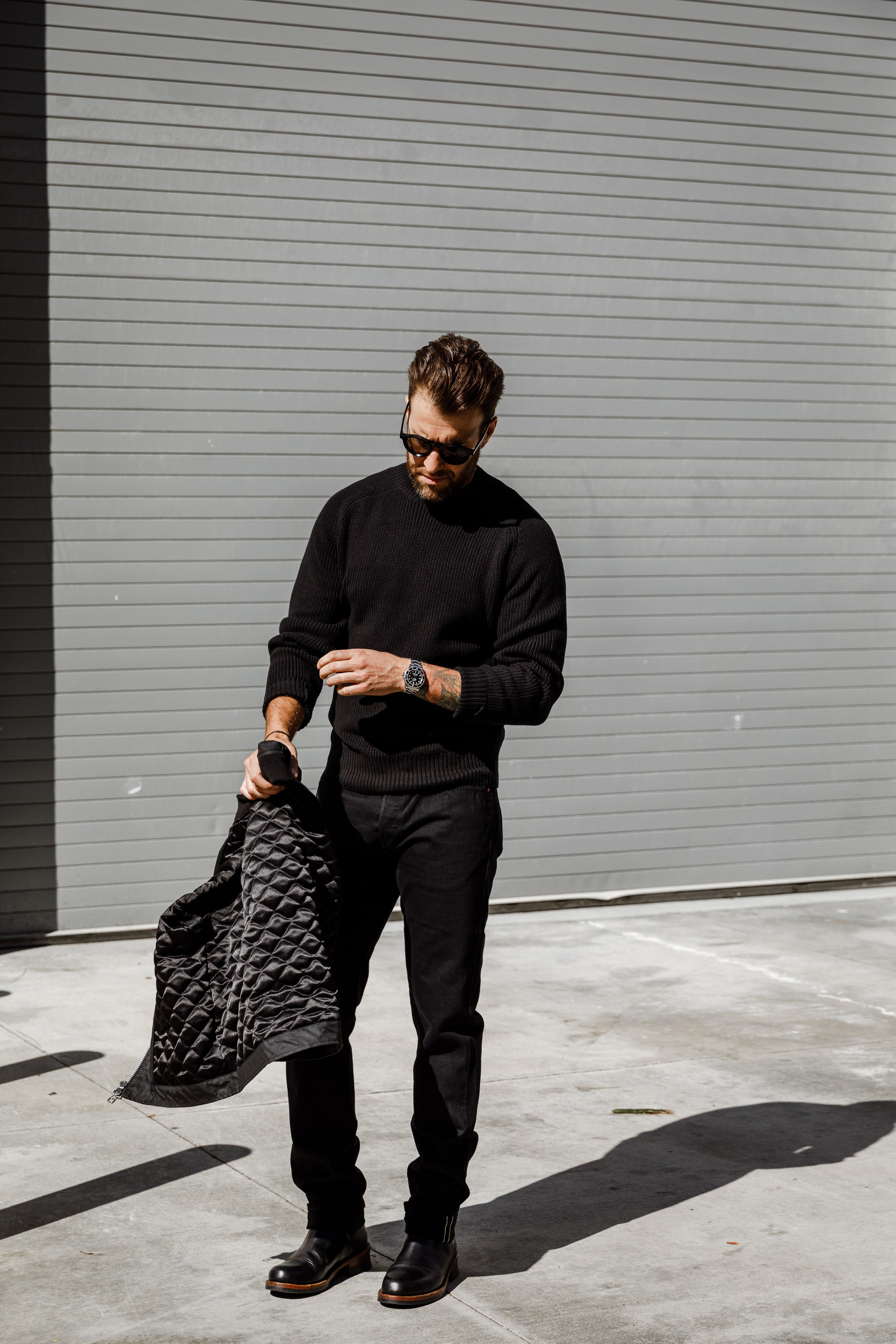 3sixteen - Cotton Crewneck Sweater - Black