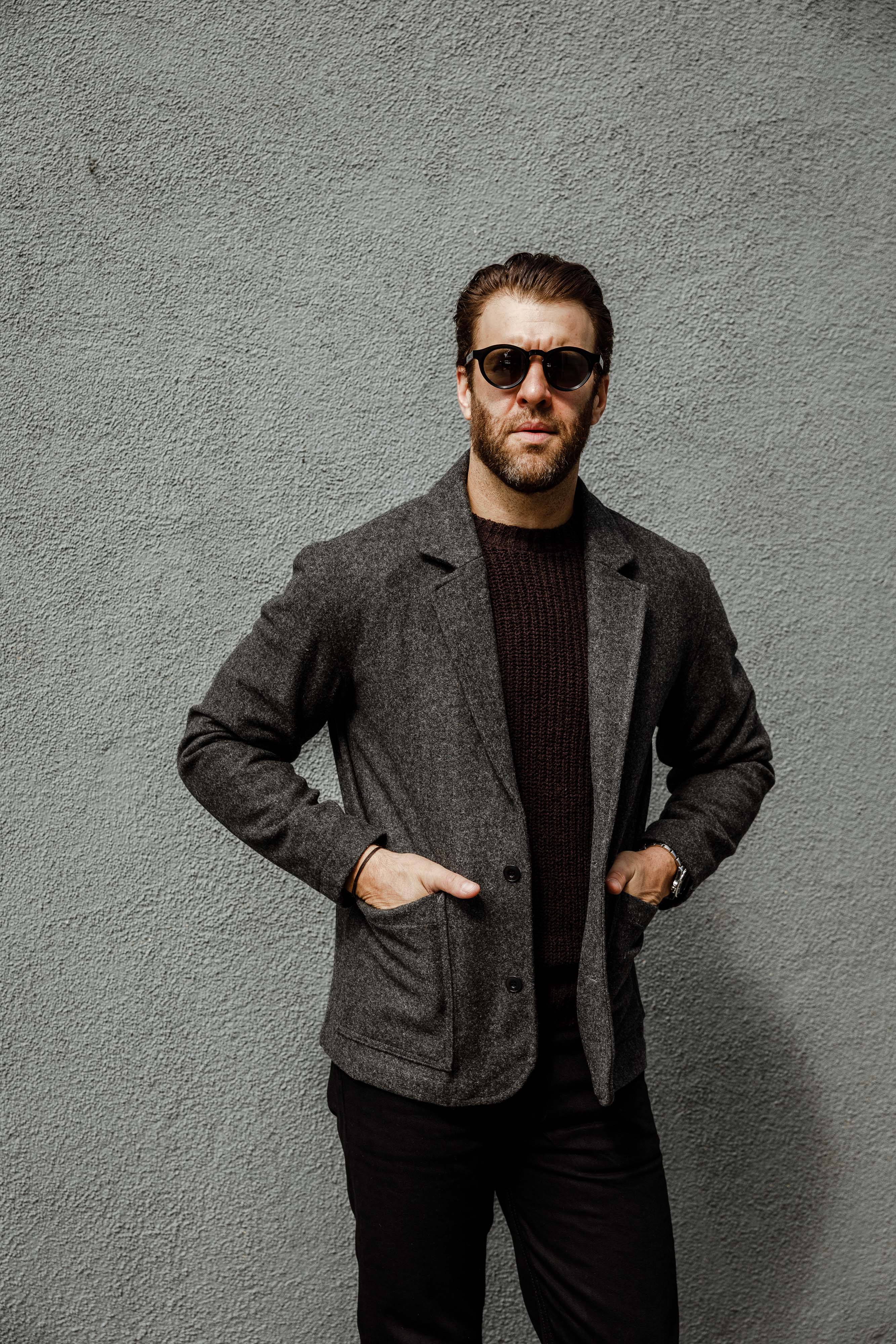 3sixteen - Work Blazer Grey - Melton Wool