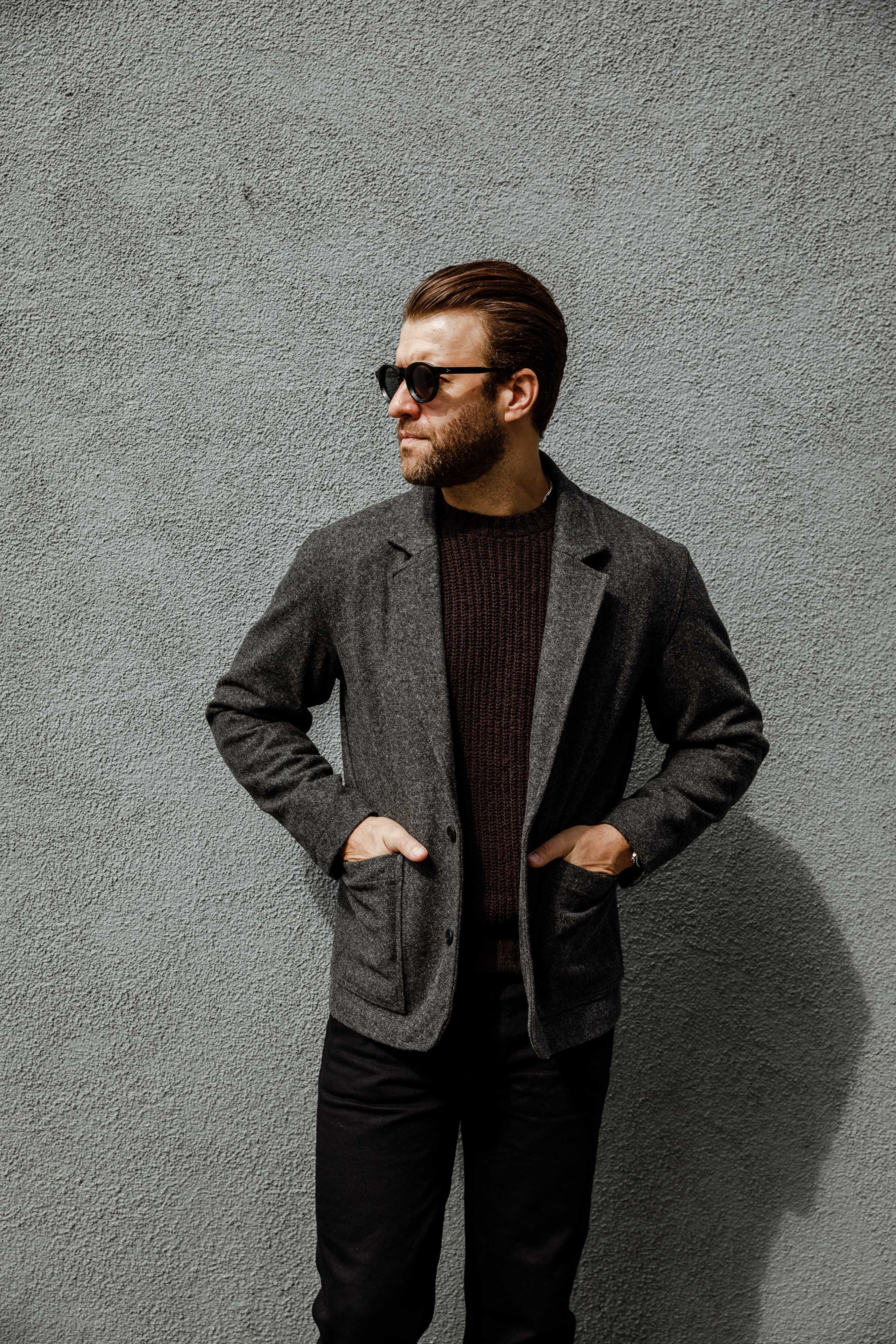 3sixteen - Work Blazer Grey - Melton Wool