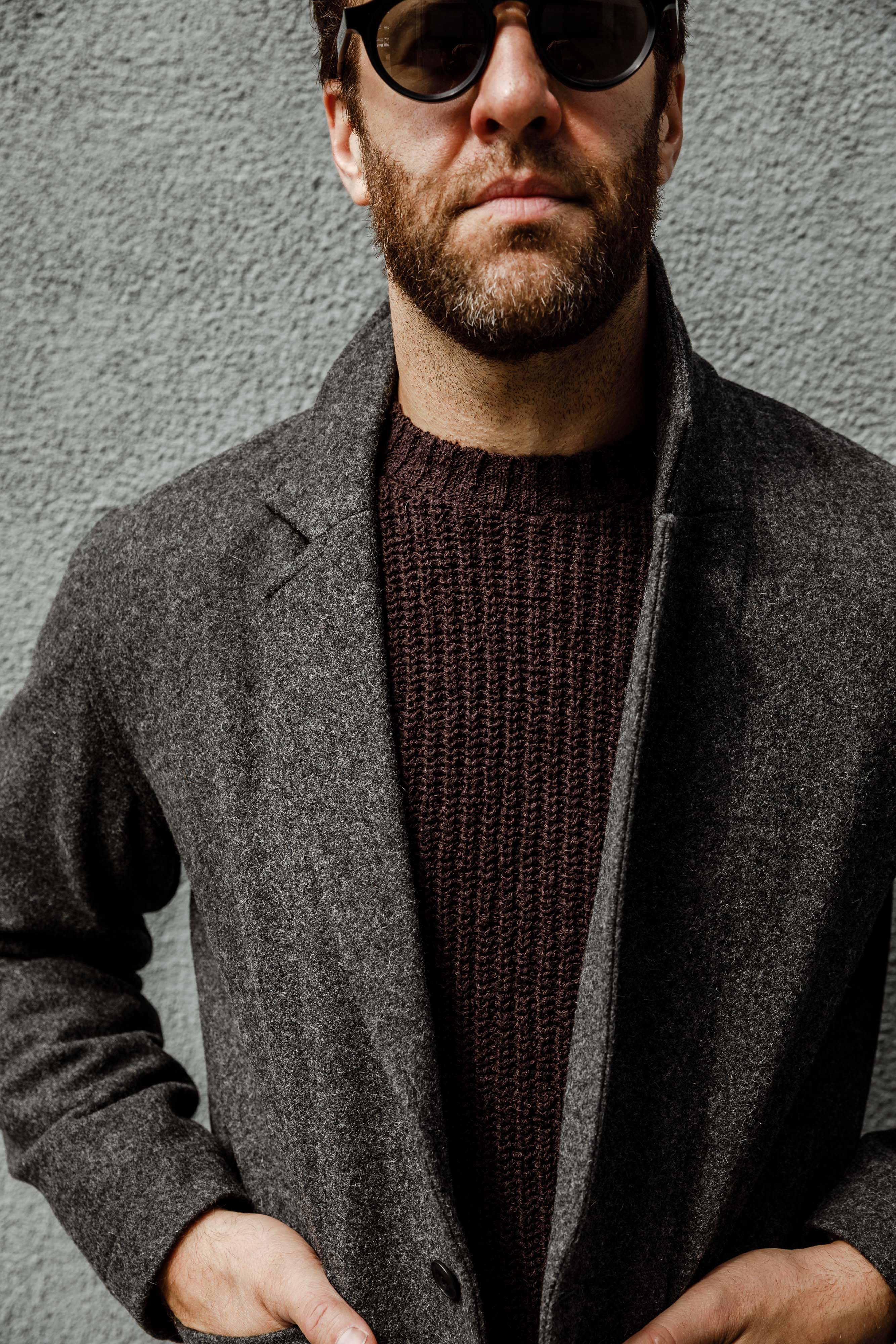 3sixteen - Cotton Crewneck Sweater - Bark Boucle