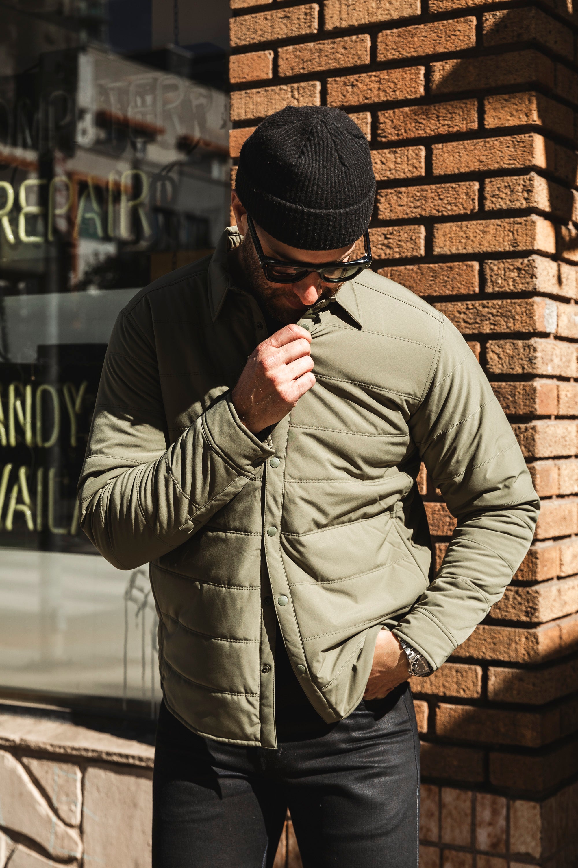 Snow Peak - Flexible Insulated Shirt - Olive Green