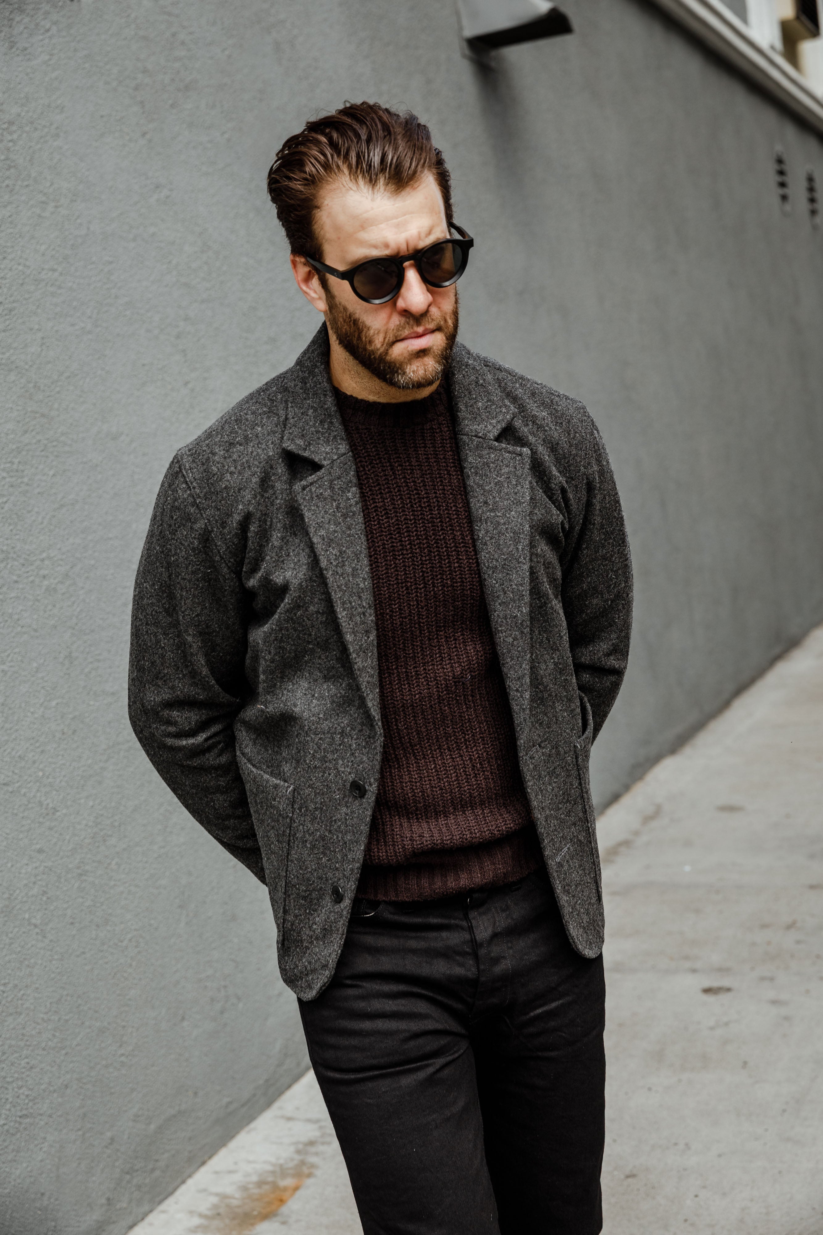 3sixteen - Work Blazer Grey - Melton Wool