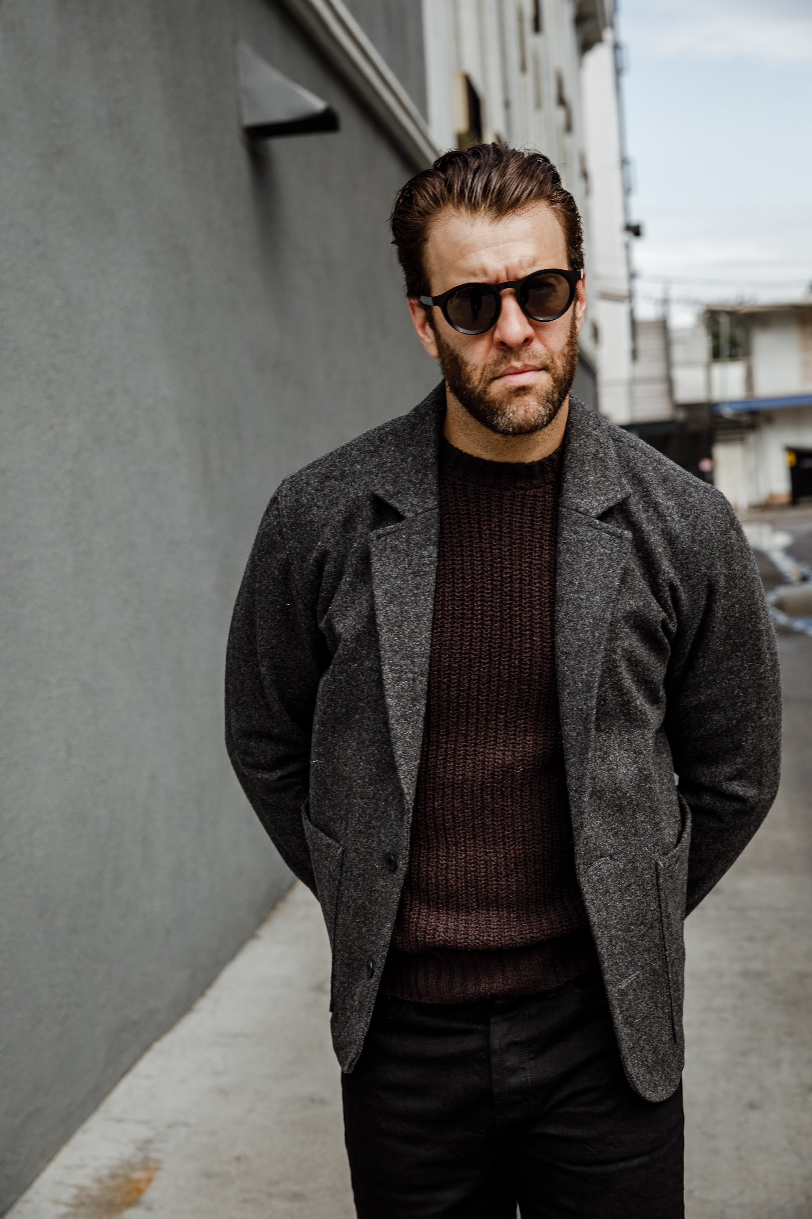 3sixteen - Work Blazer Grey - Melton Wool