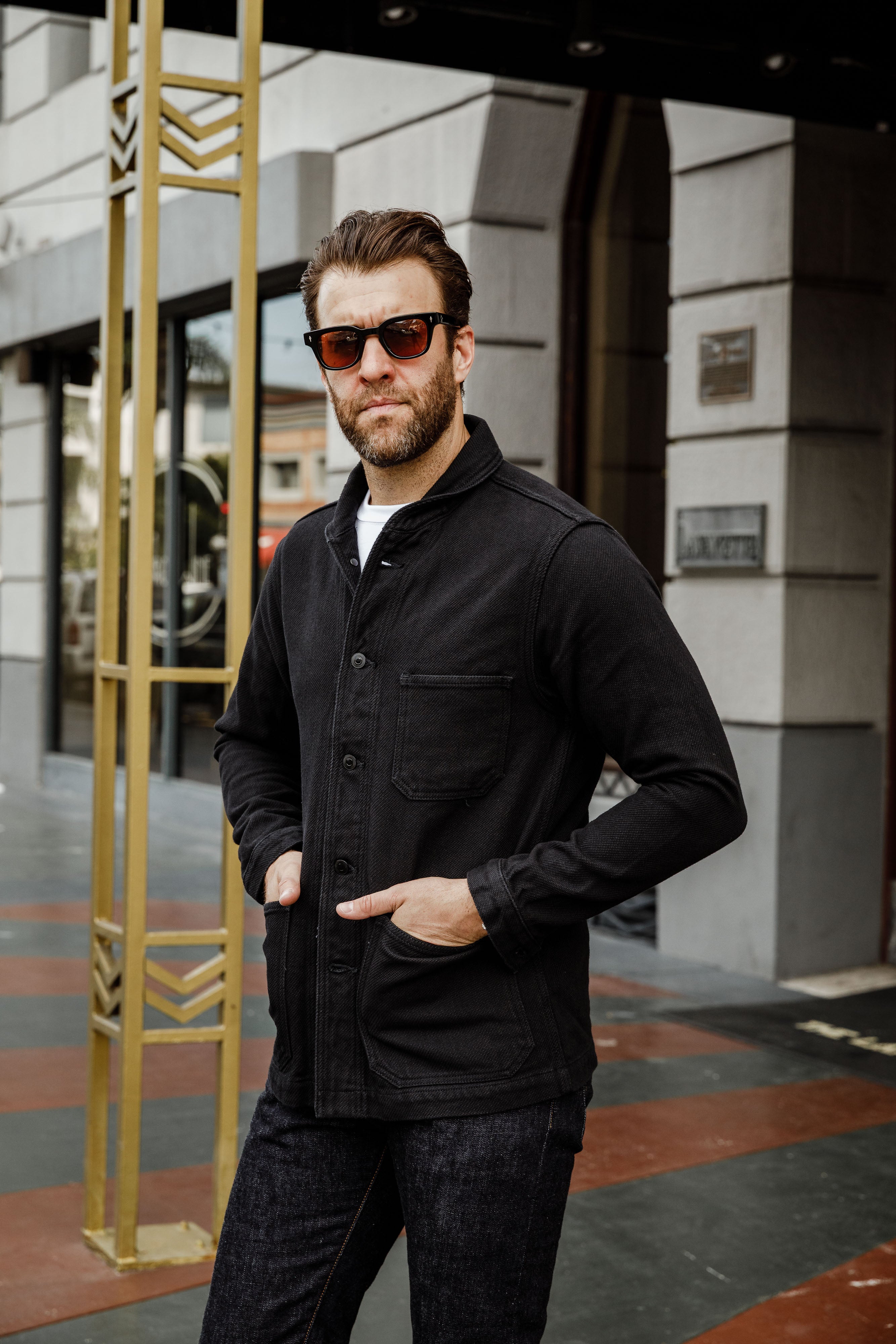 Momotaro - Black Dobby Coverall