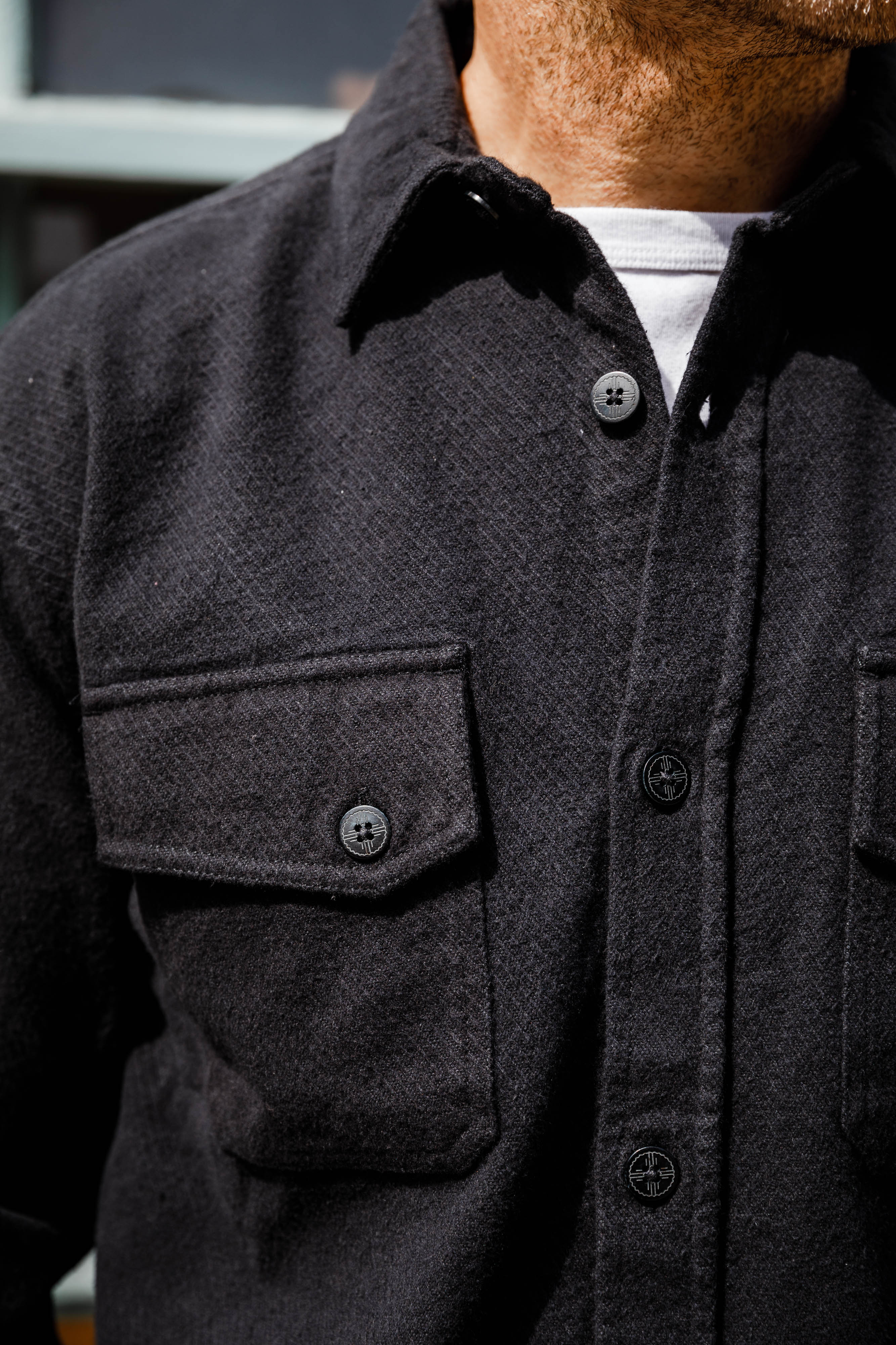 3sixteen - Crosscut Flannel - Black Cotton Twill