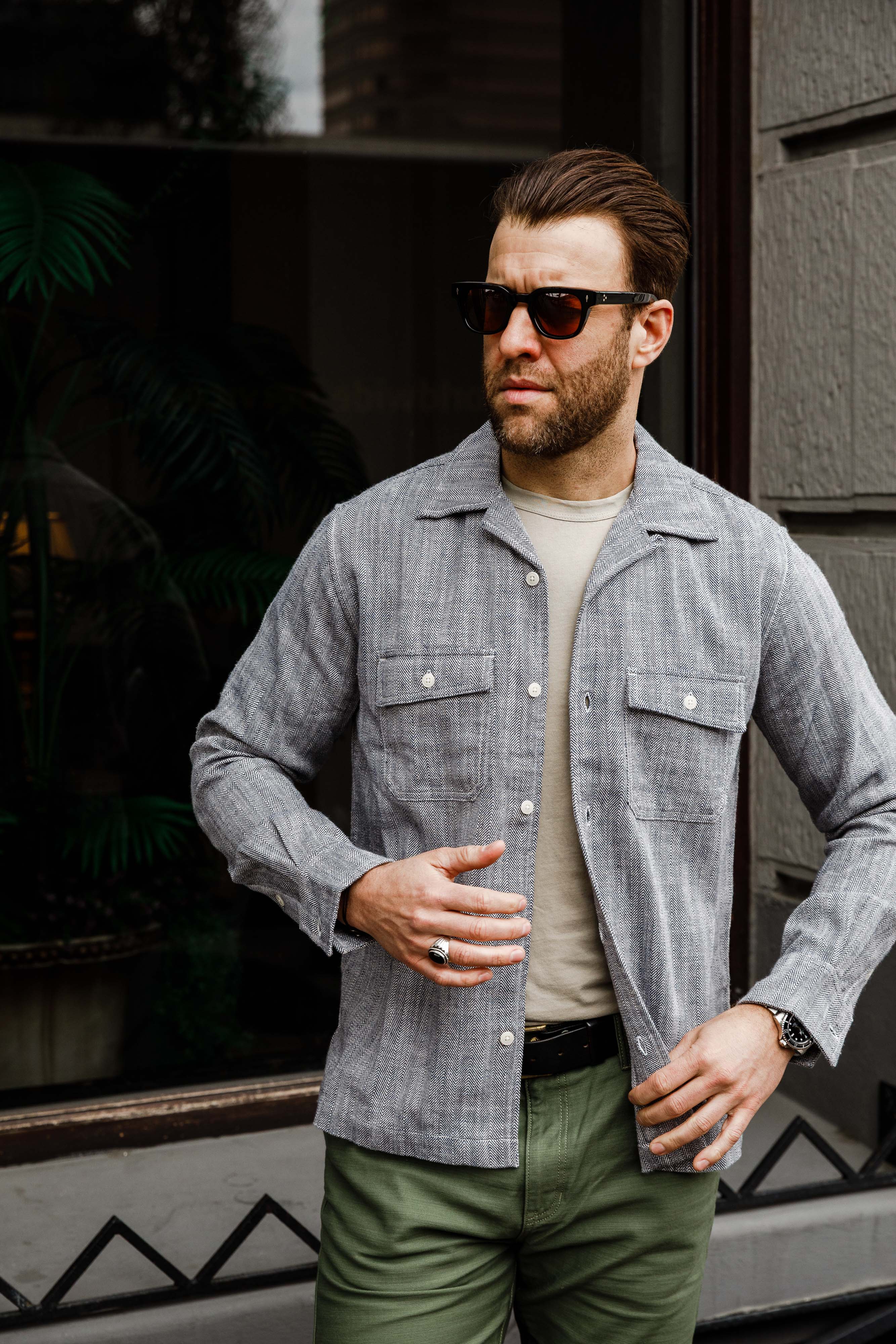 3sixteen - Camp Shirt Black Cotton/Linen HBT