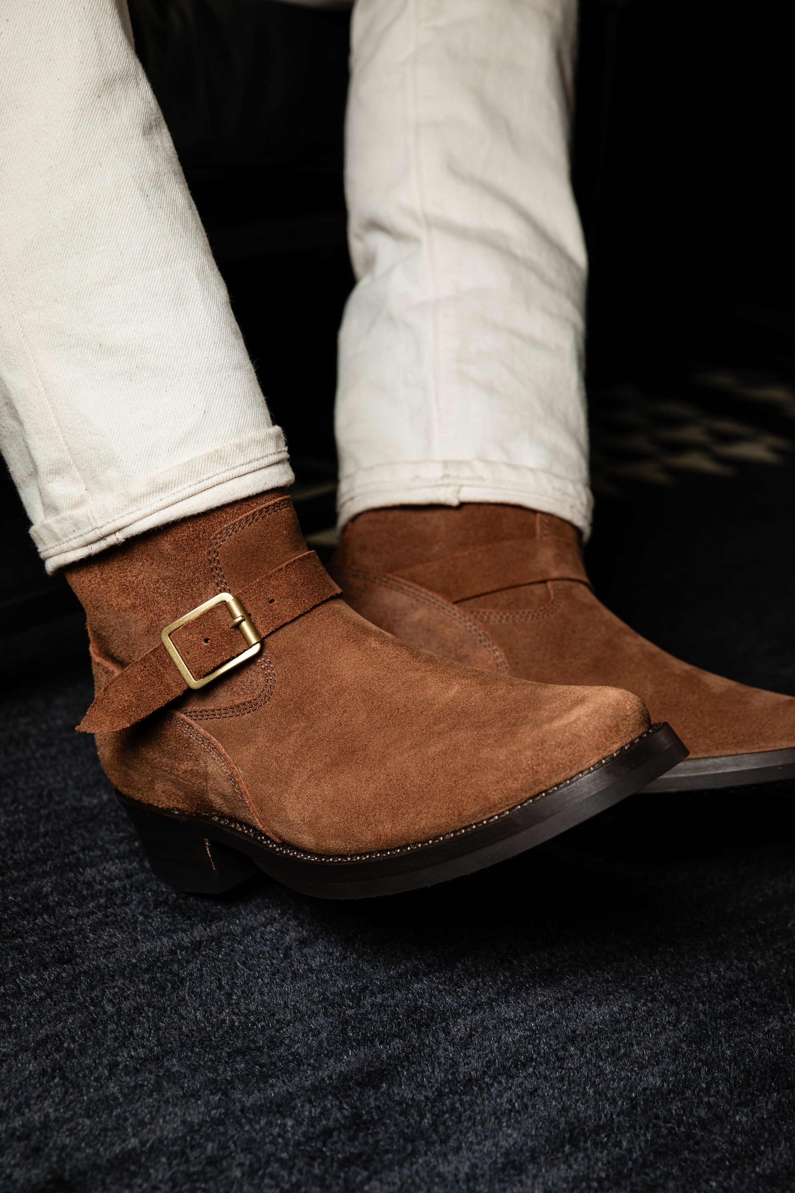 Addict Clothes - Steer Suede Engineer Boot - Brown