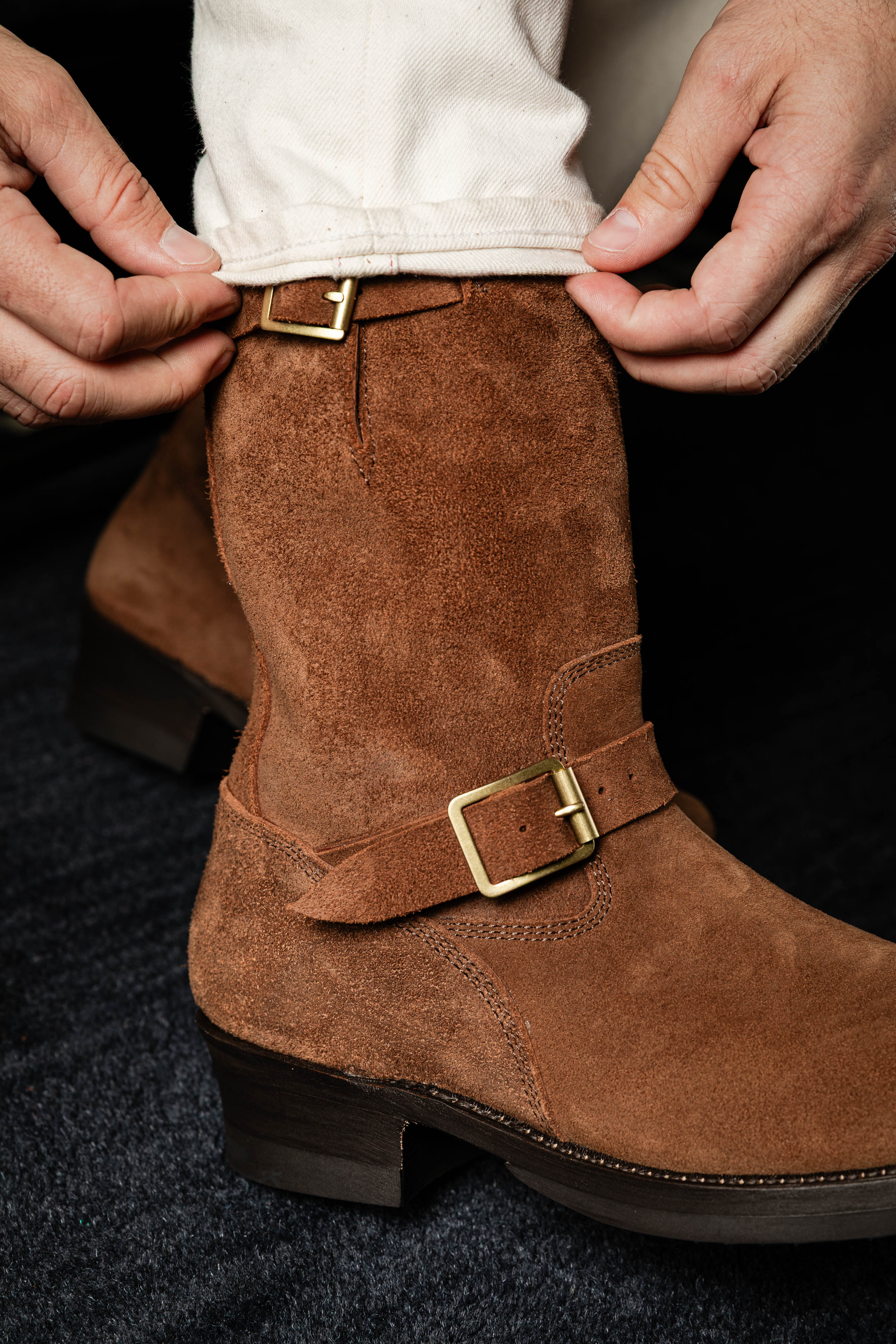 Addict Clothes - Steer Suede Engineer Boot - Brown