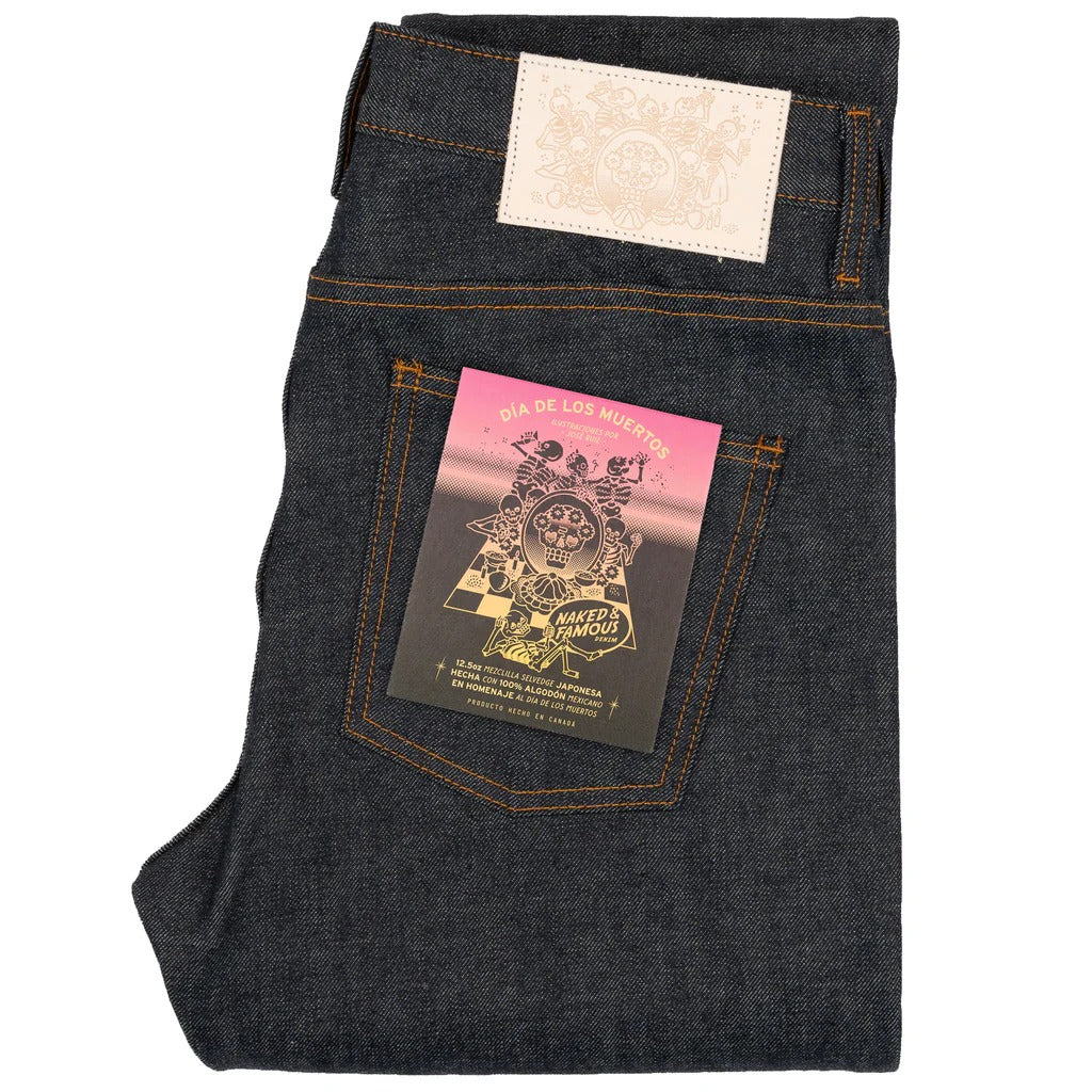 Naked & Famous - Super Guy - Dia de los Muertos Selvedge