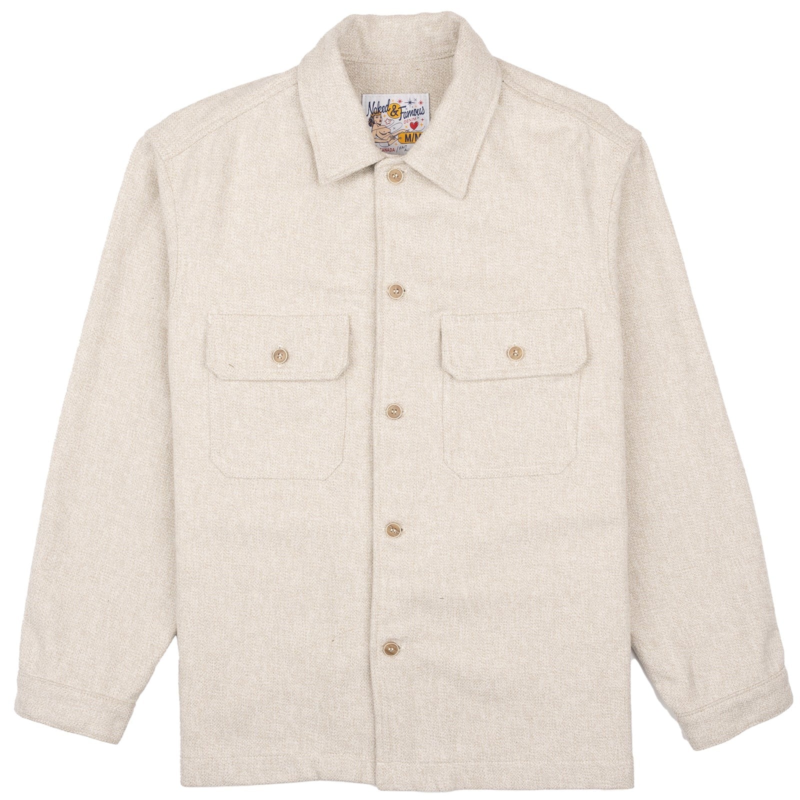 Naked & Famous - Over Shirt - Triple Yarn Twist Brushed Flannel - Ivory