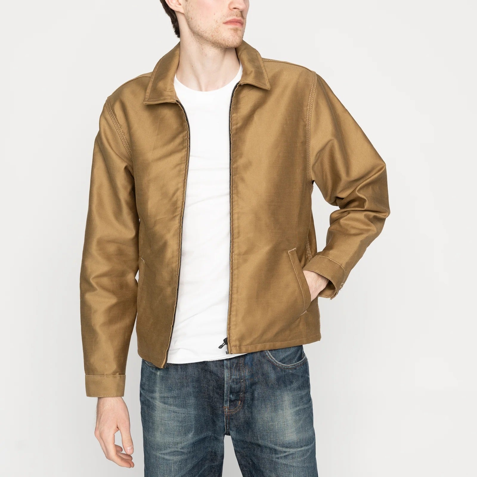 Naked & Famous - Zip Jacket - Brushed Jungle Cloth - Tan