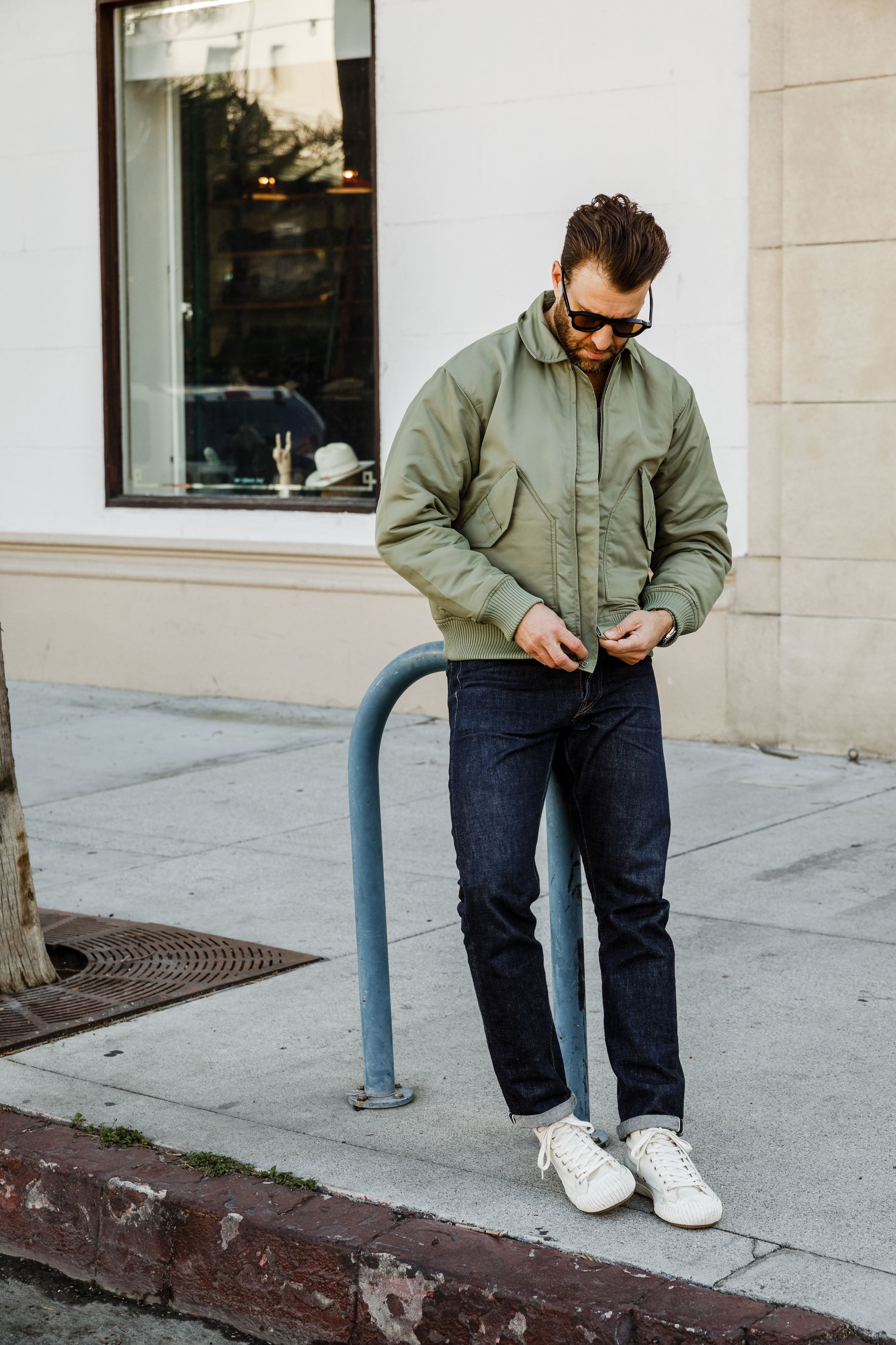 3sixteen - CWU Flight Jacket - Sage Aviator Satin