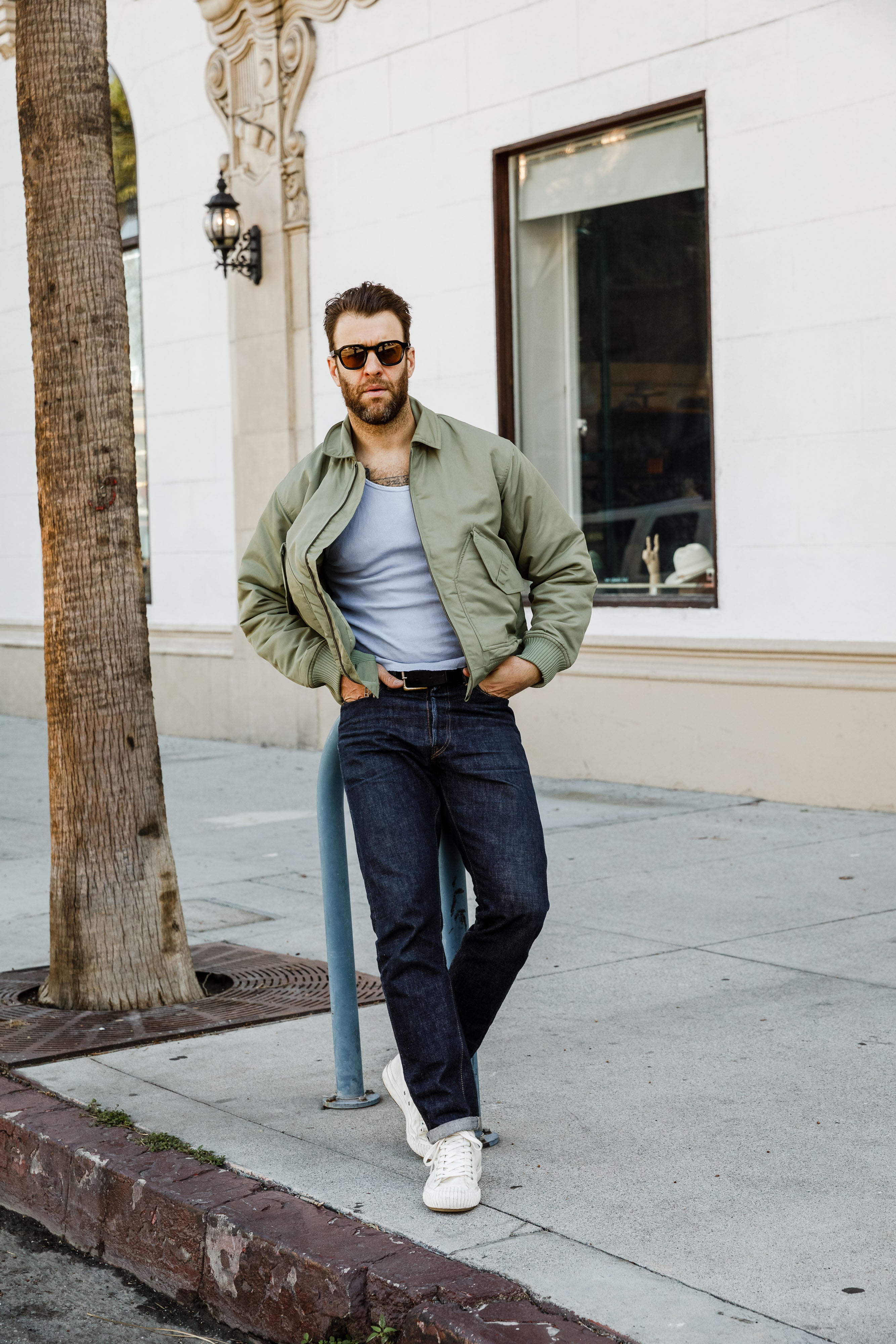 3sixteen - CWU Flight Jacket - Sage Aviator Satin
