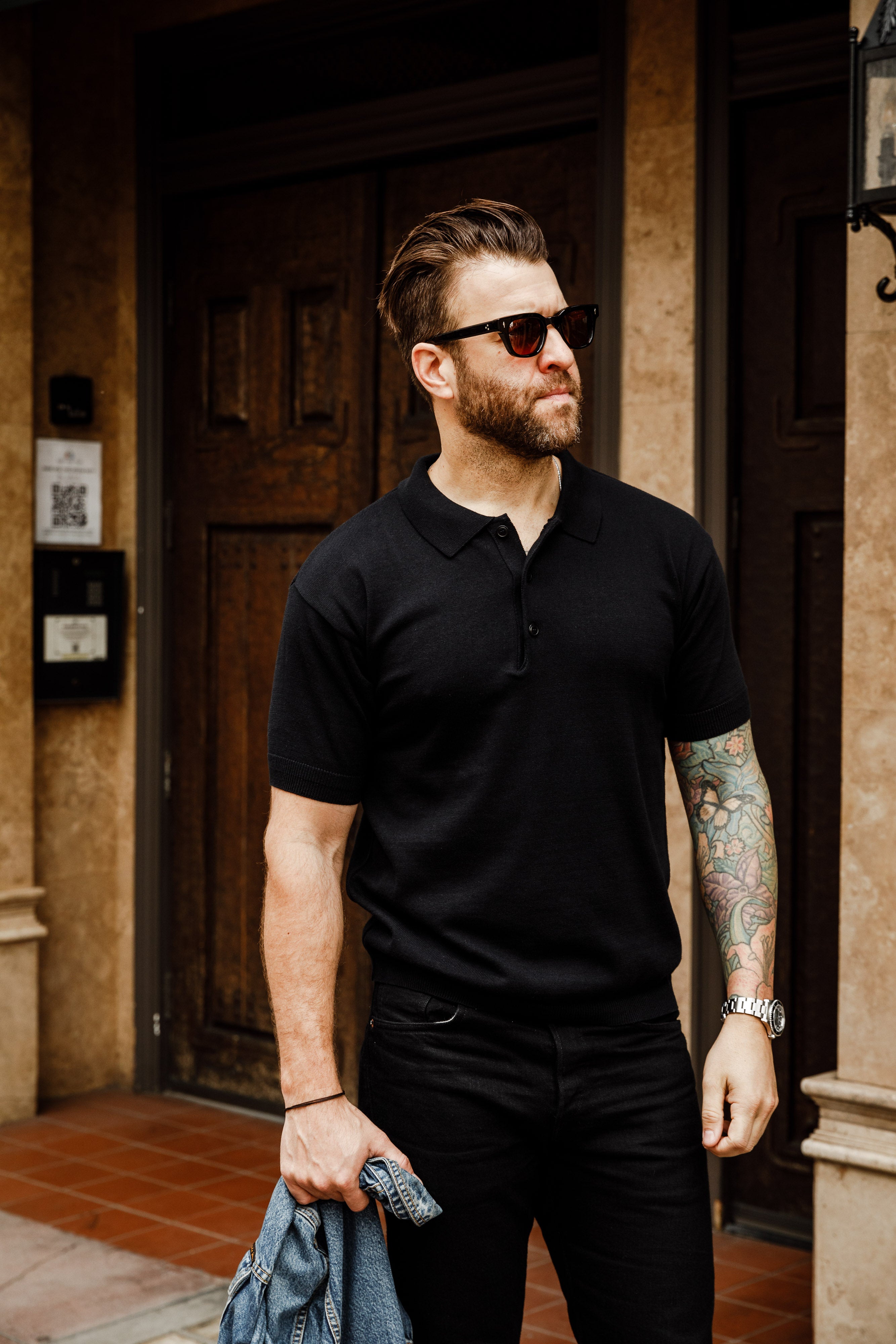 Addict Clothes - Short Sleeve Polo - Black