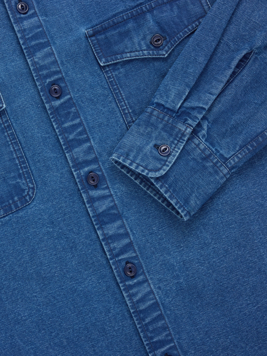 3sixteen - USN Overshirt - Stonewashed Indigo Canvas