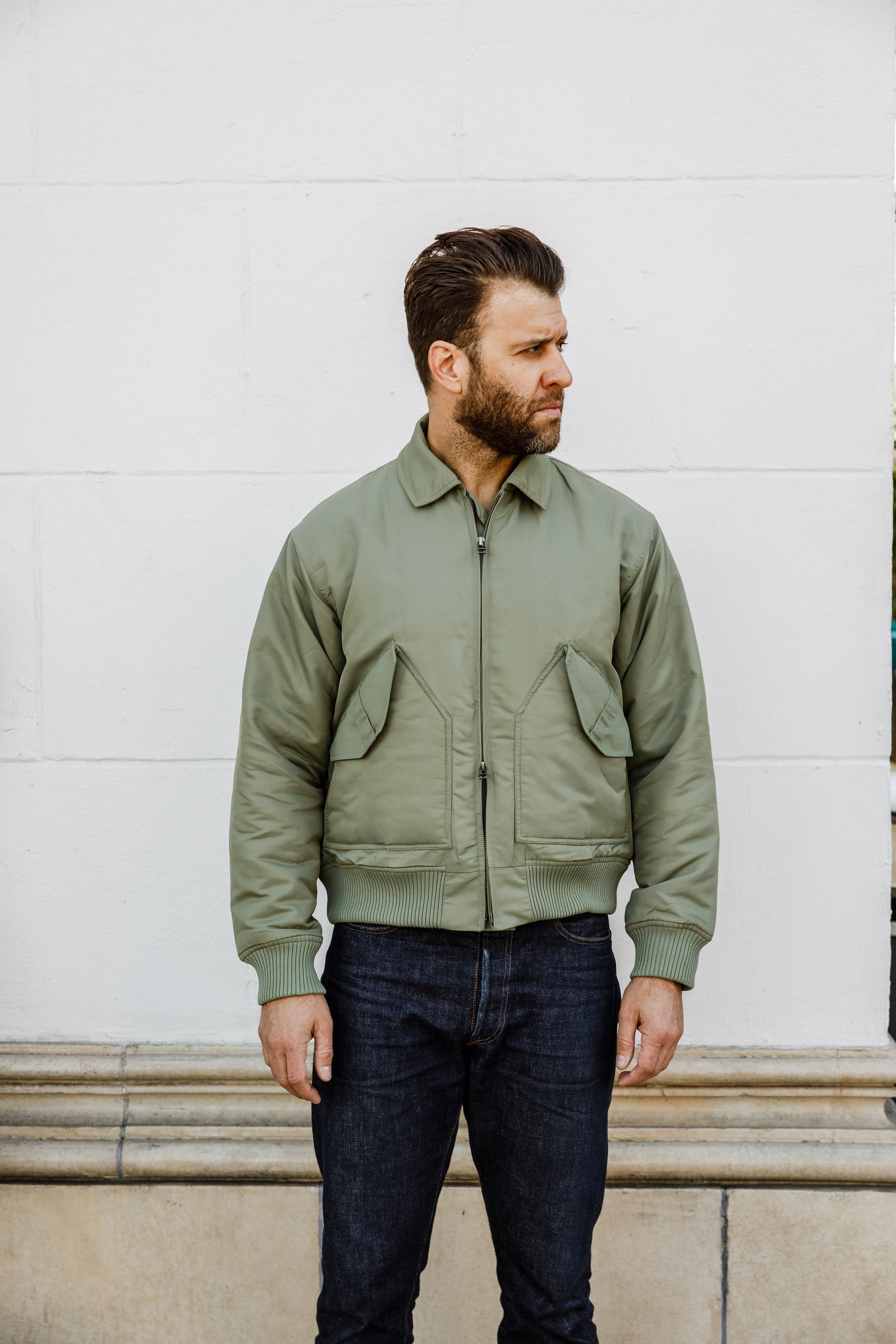3sixteen - CWU Flight Jacket - Sage Aviator Satin