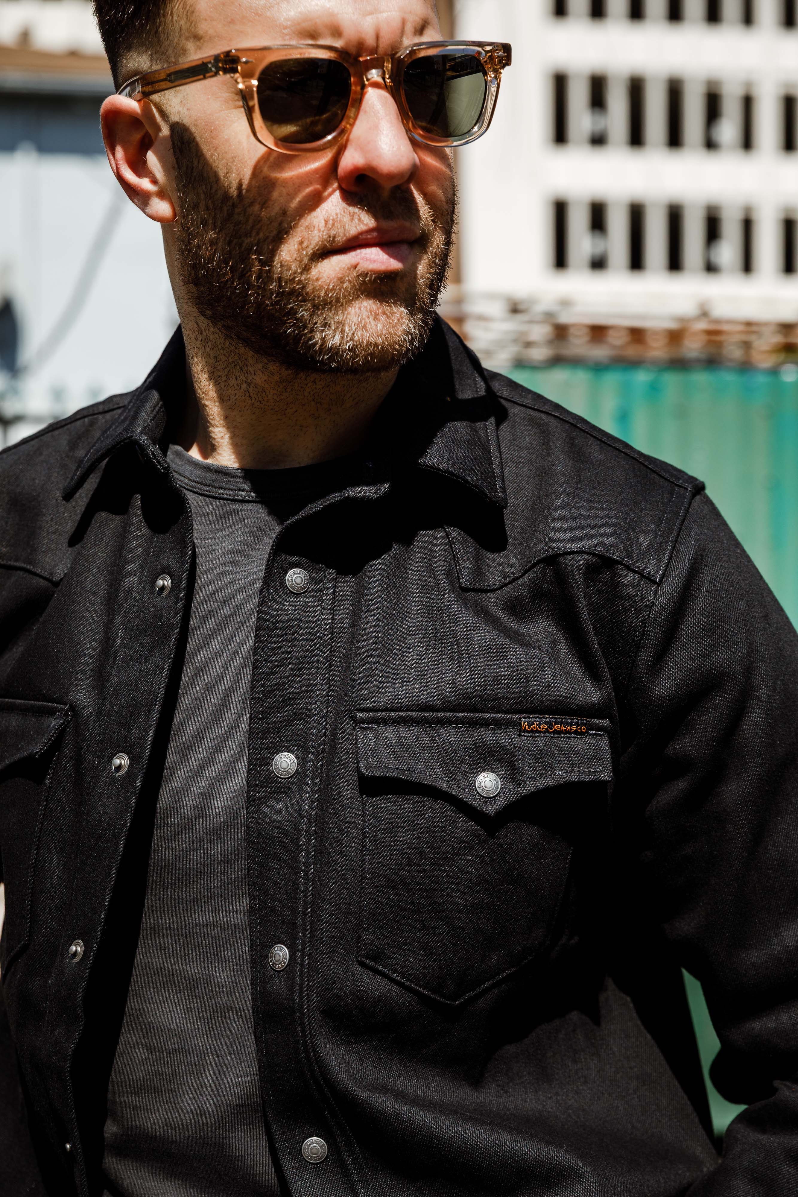 Nudie - George 14.5oz Selvage Denim Shirt - Dry Black