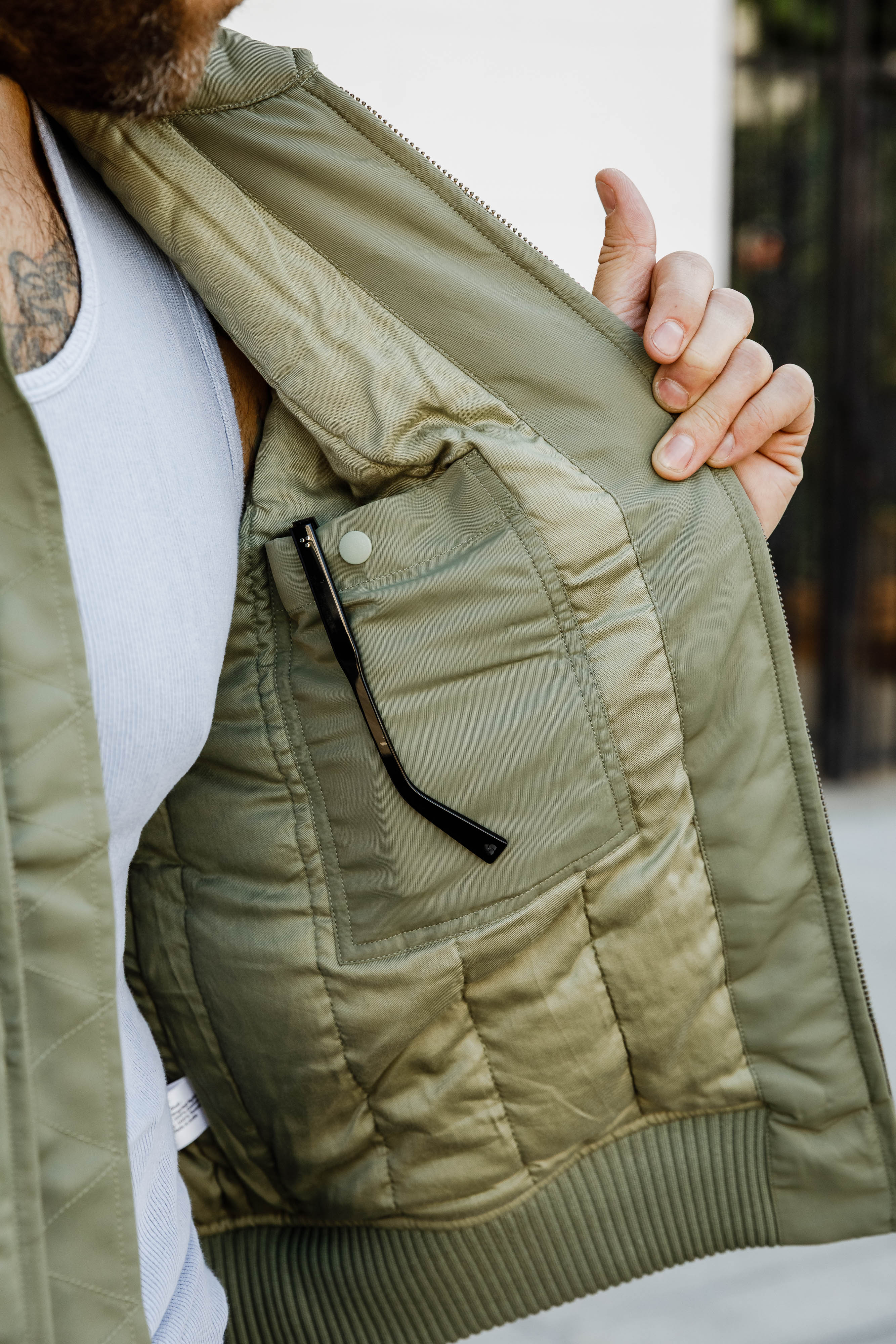 3sixteen - CWU Flight Jacket - Sage Aviator Satin