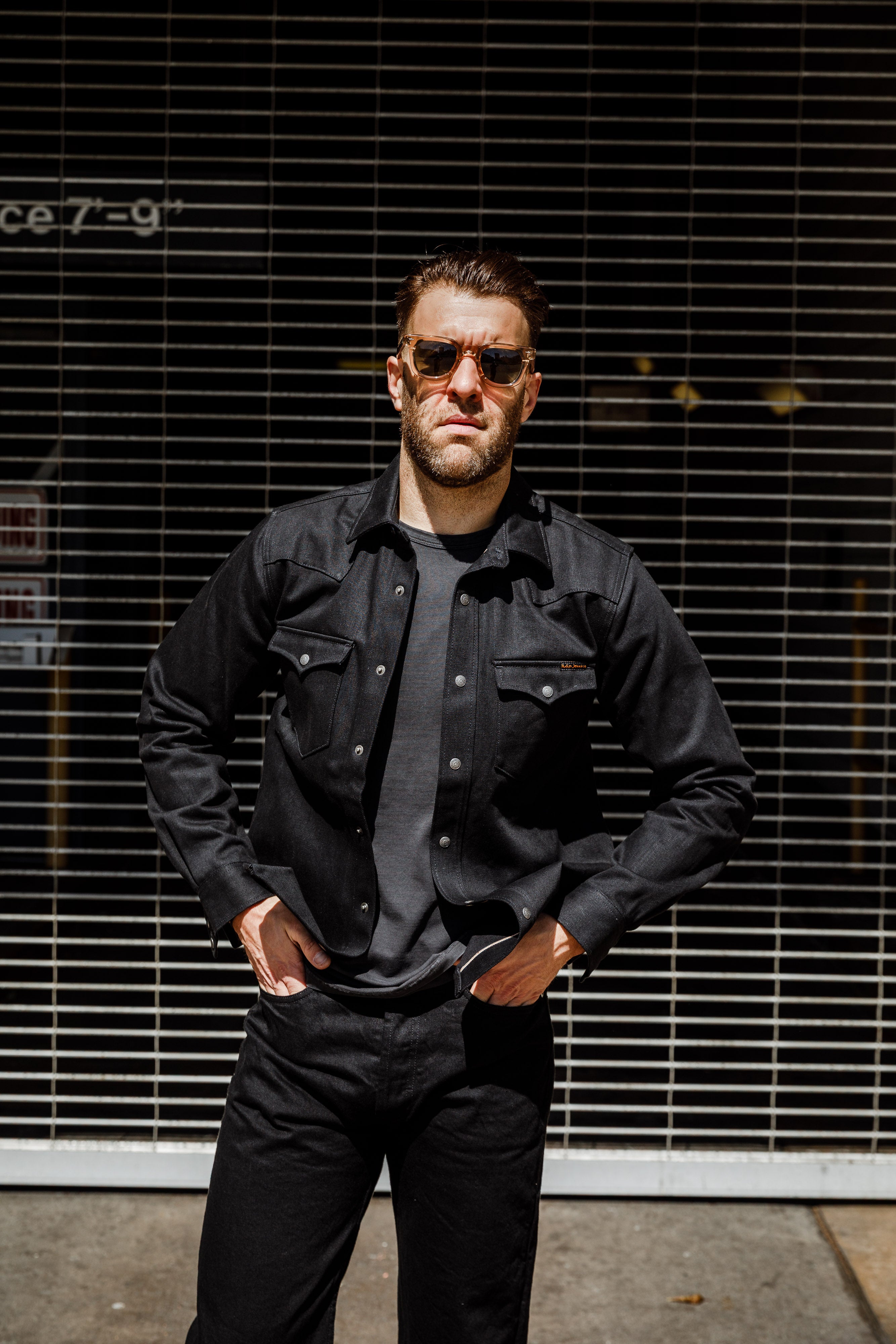 Nudie - George 14.5oz Selvage Denim Shirt - Dry Black