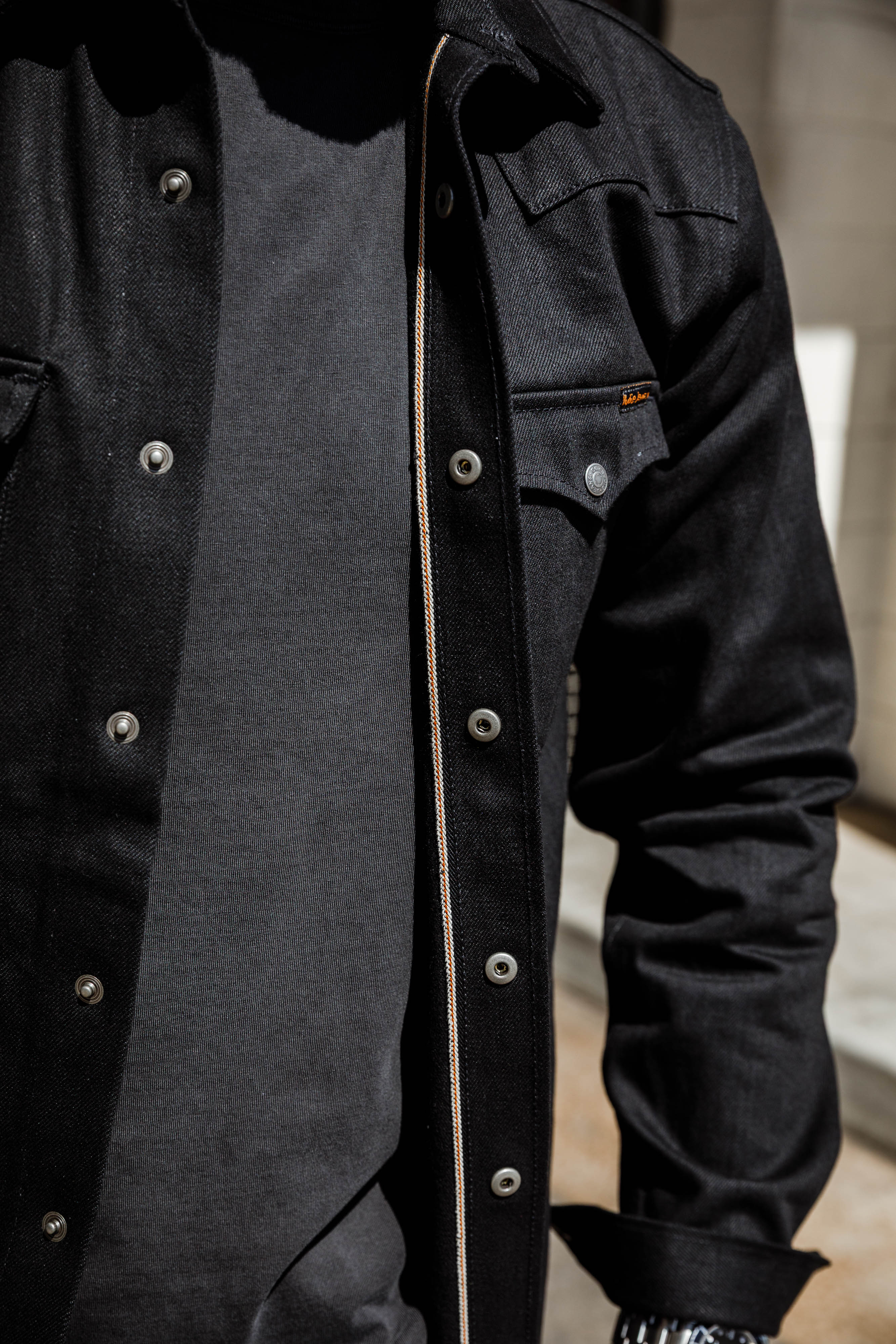 Nudie - George 14.5oz Selvage Denim Shirt - Dry Black