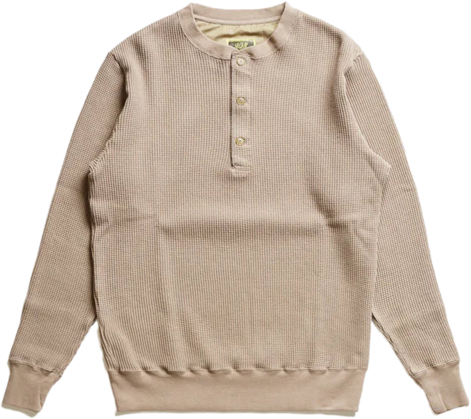 Addict Clothes - Heavy Weight Waffle Henley - Khaki