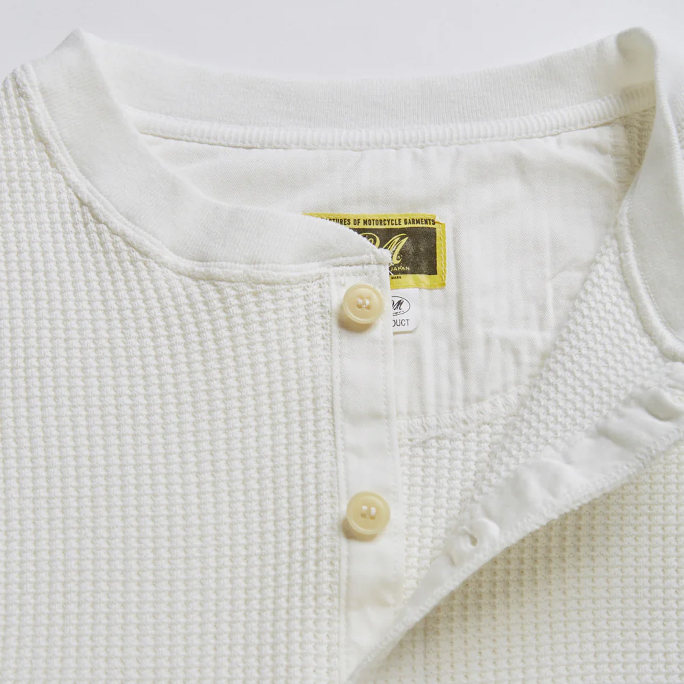 Addict Clothes - Heavy Weight Waffle Henley - Off White