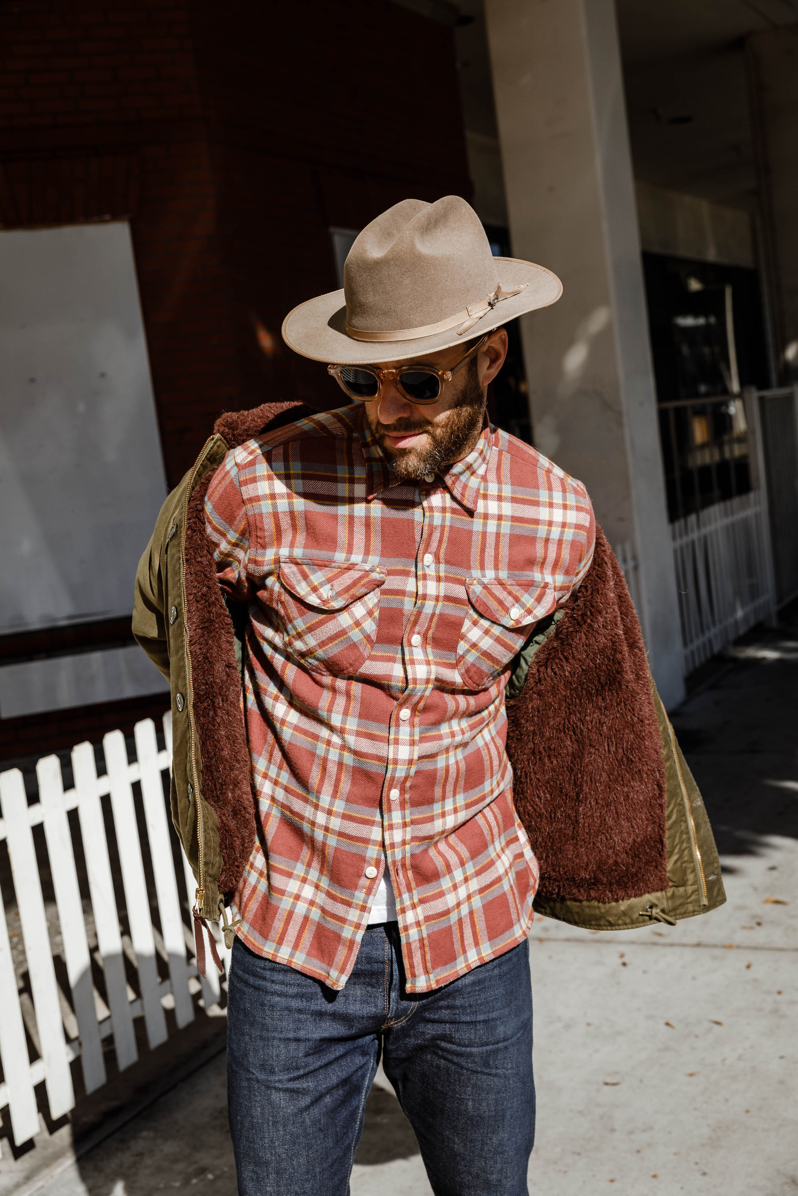 Wythe - Washed Flannel Workshirt - Autumn Rust