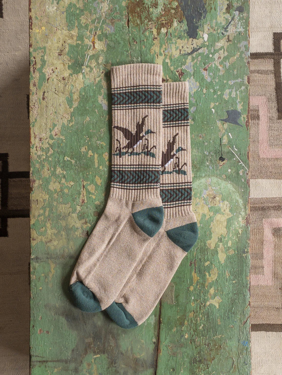 Wythe - Mallard Flight Recycled Cotton Camp Socks